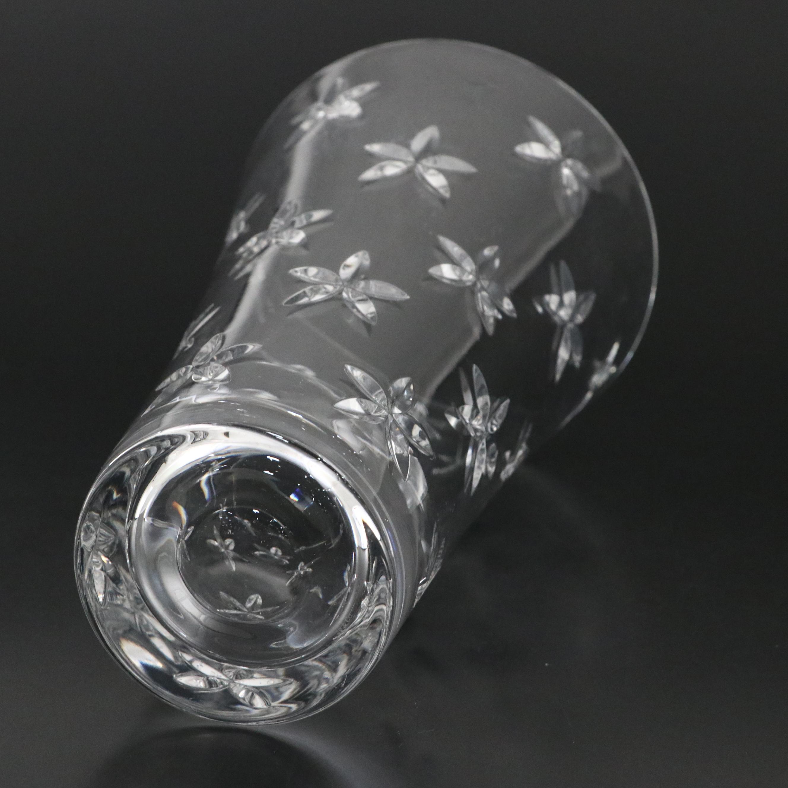 Tiffany & Co. Star Motif Cut Crystal Vase