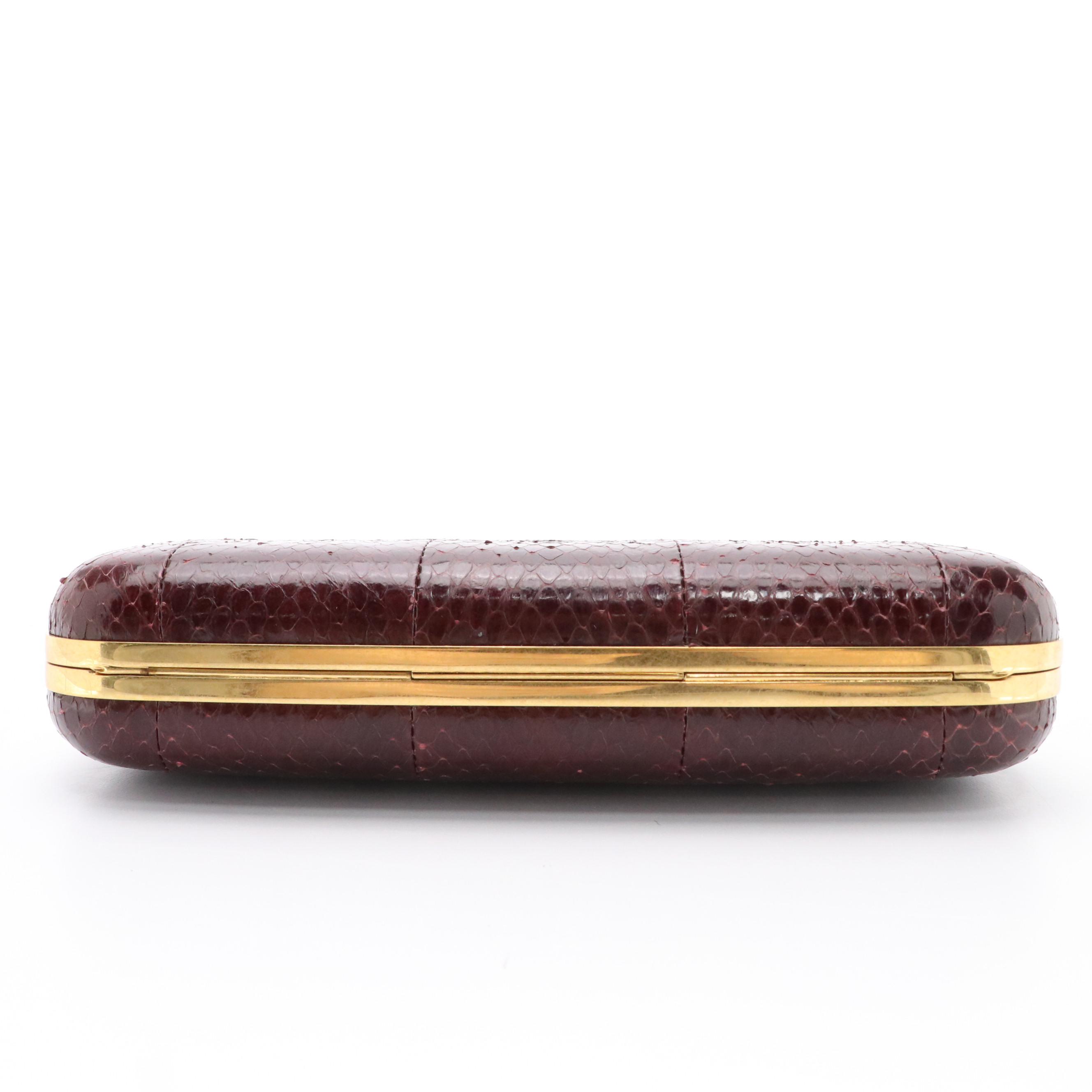 Alexander McQueen Skull/Crystal Snakeskin Knuckle Clutch