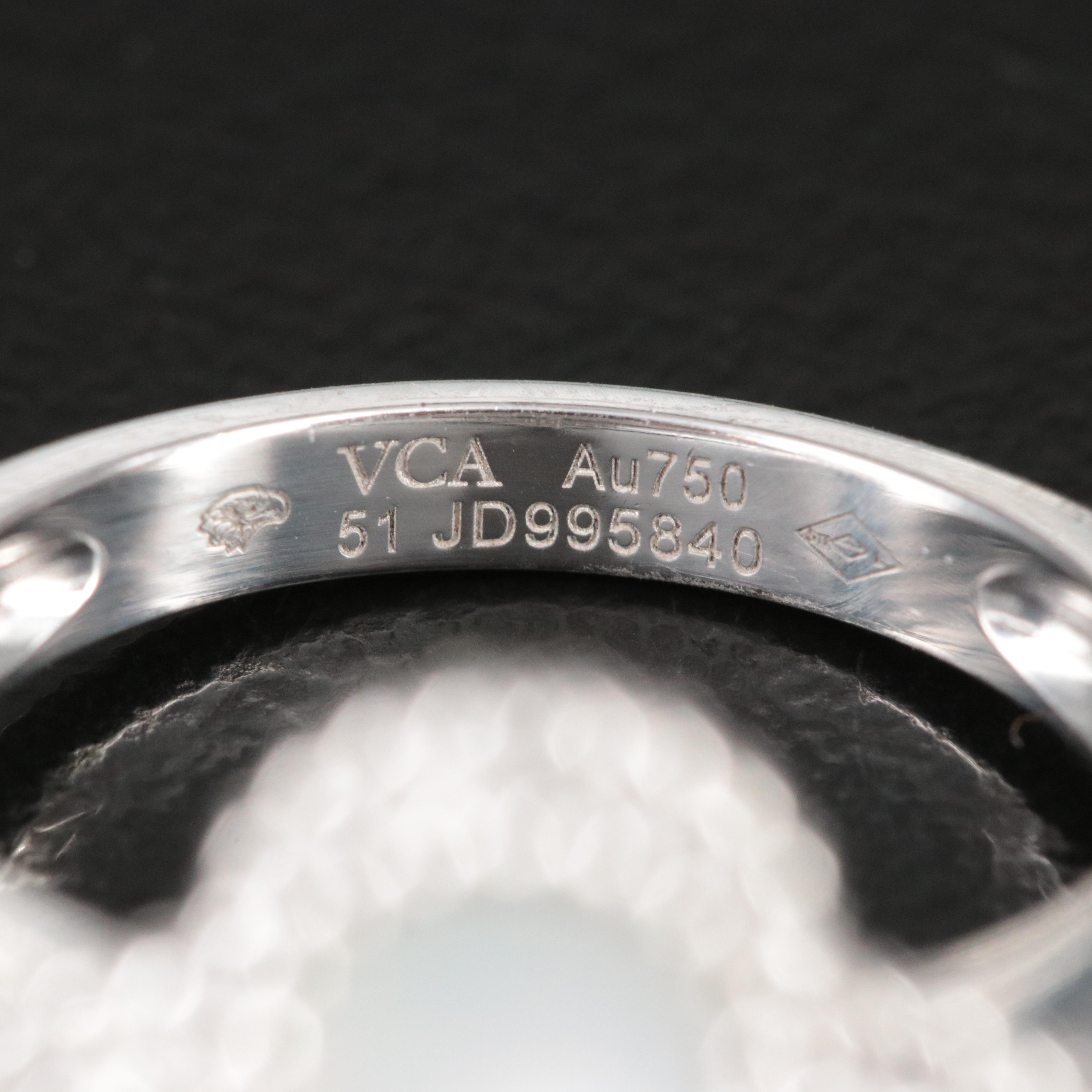 Van Cleef & Arpels Vintage Alhambra 18K Mother of Pearl and Diamond Ring