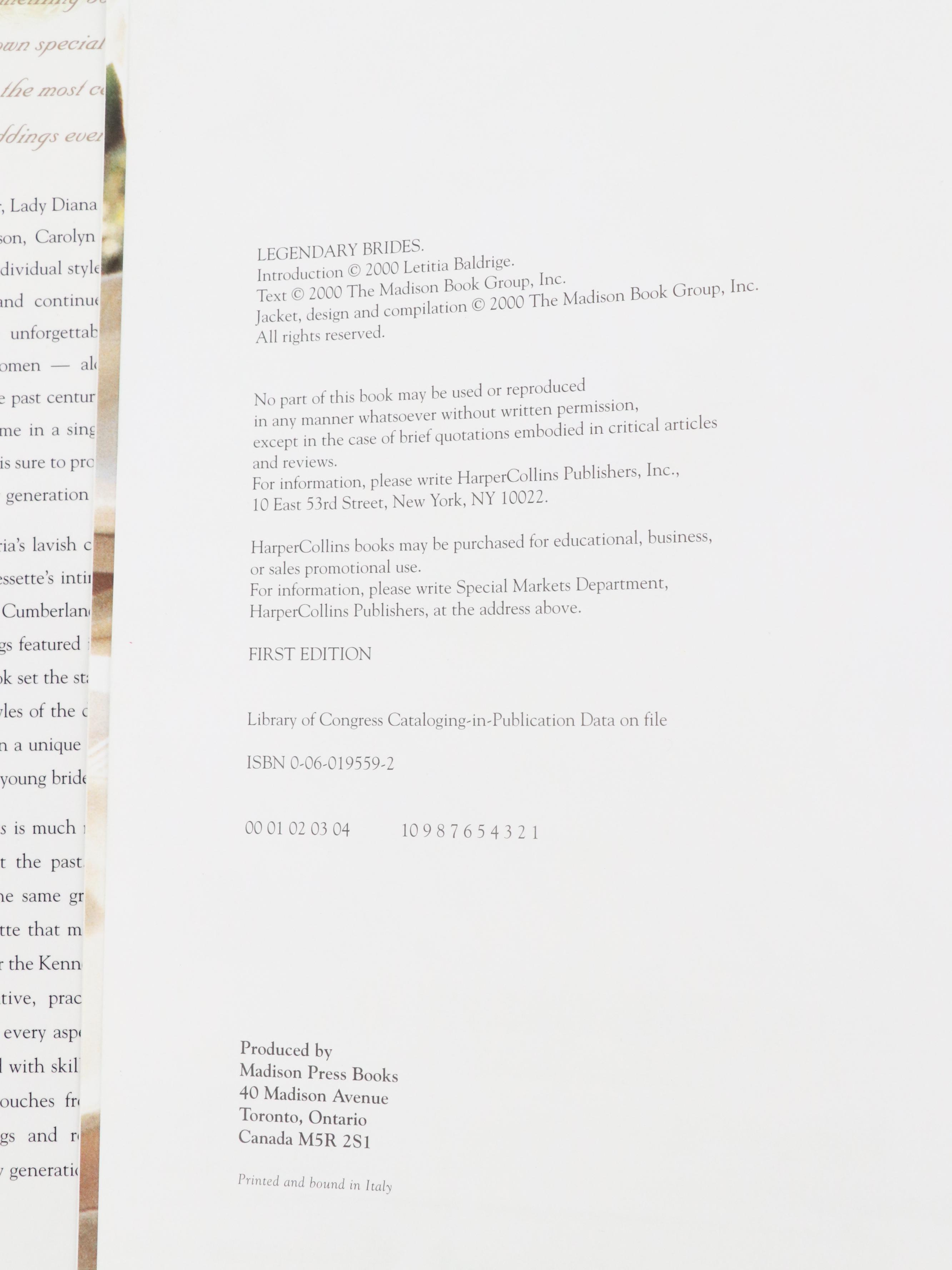 "The Tiffany Wedding" with Signed "Vera Wang on Weddings" and "Legendary Brides"