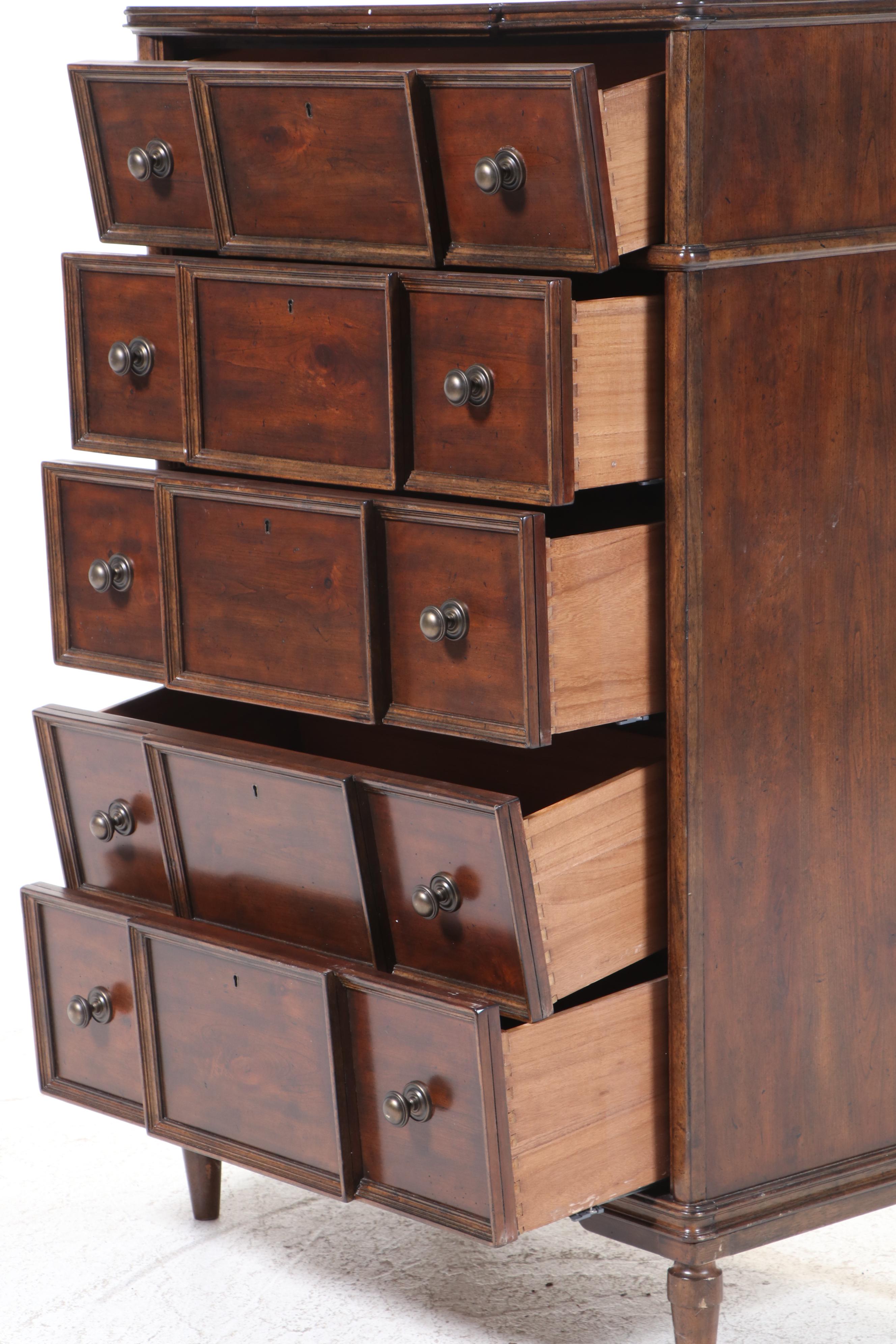 Stanley Furniture "Vintage Collection" Cherrywood-Veneered Five-Drawer Chest