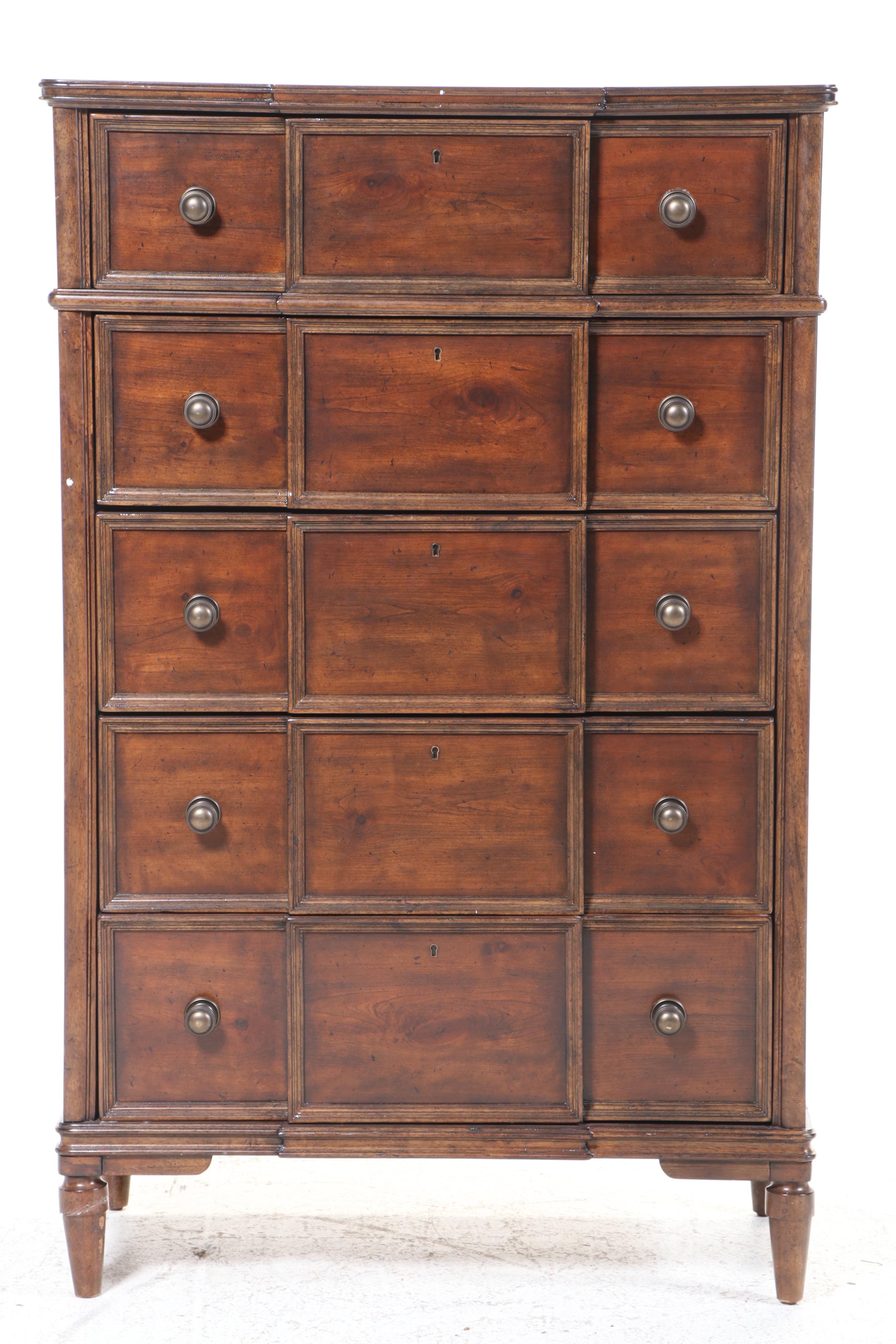 Stanley Furniture "Vintage Collection" Cherrywood-Veneered Five-Drawer Chest
