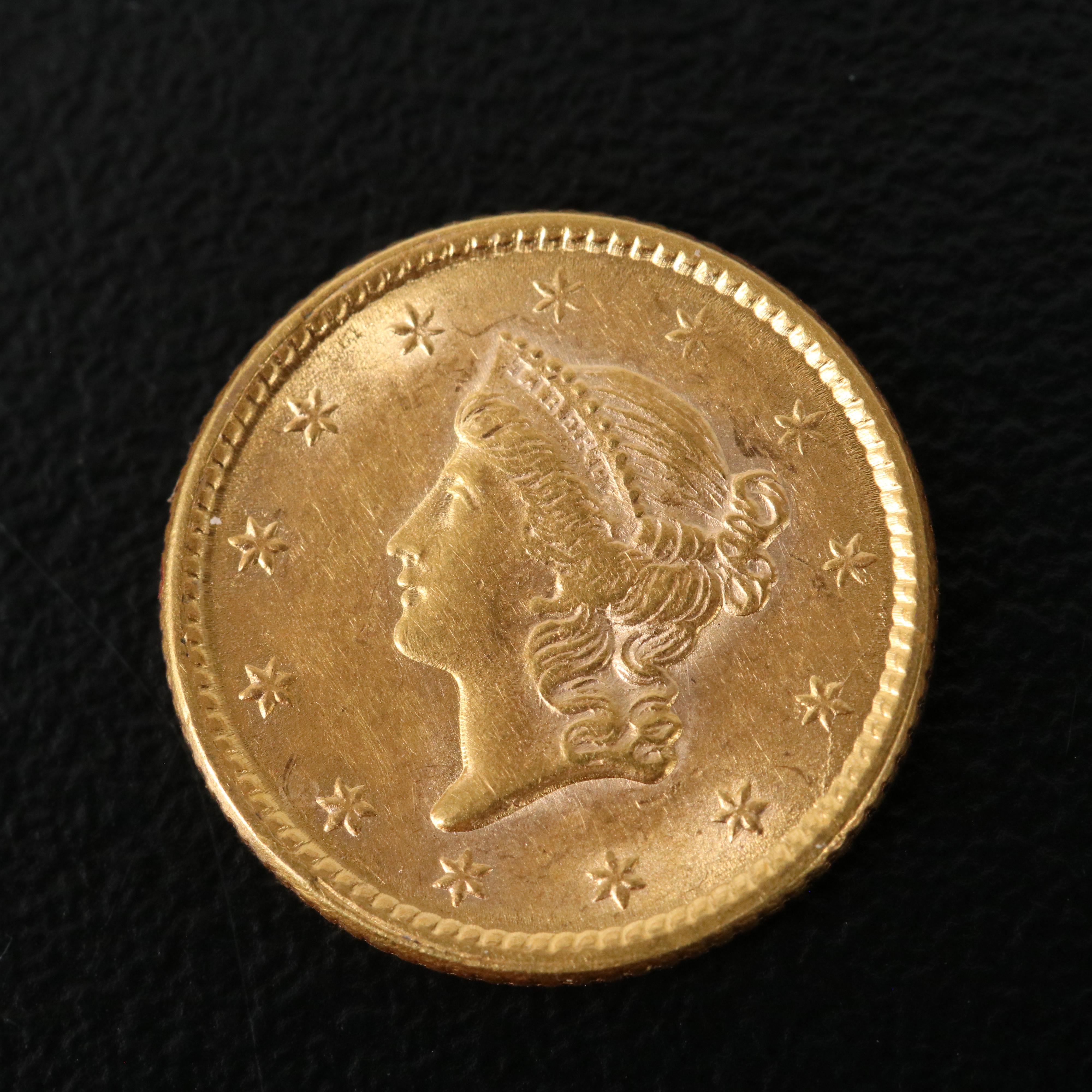1851 Liberty Head $1 Gold Coin