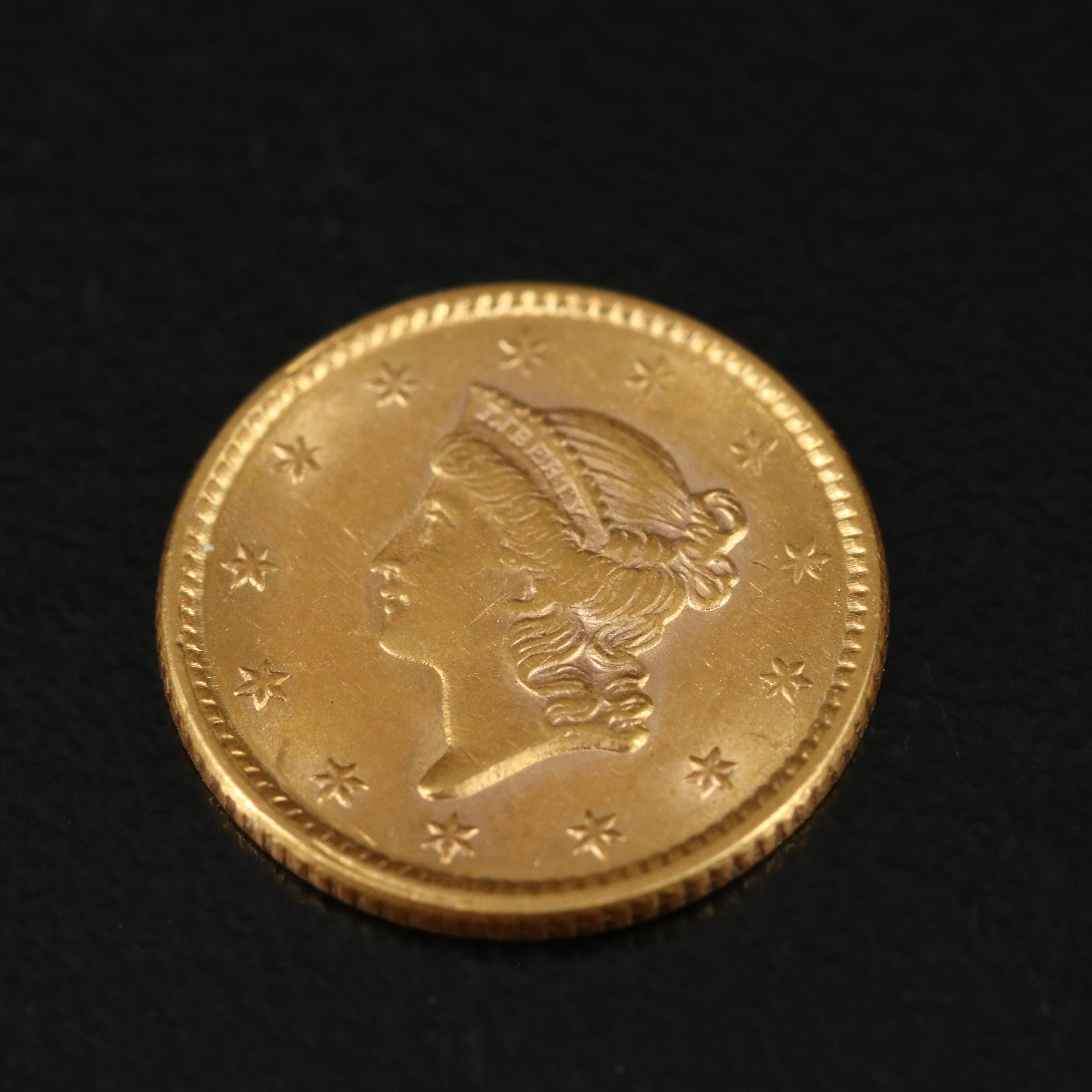 1851 Liberty Head $1 Gold Coin