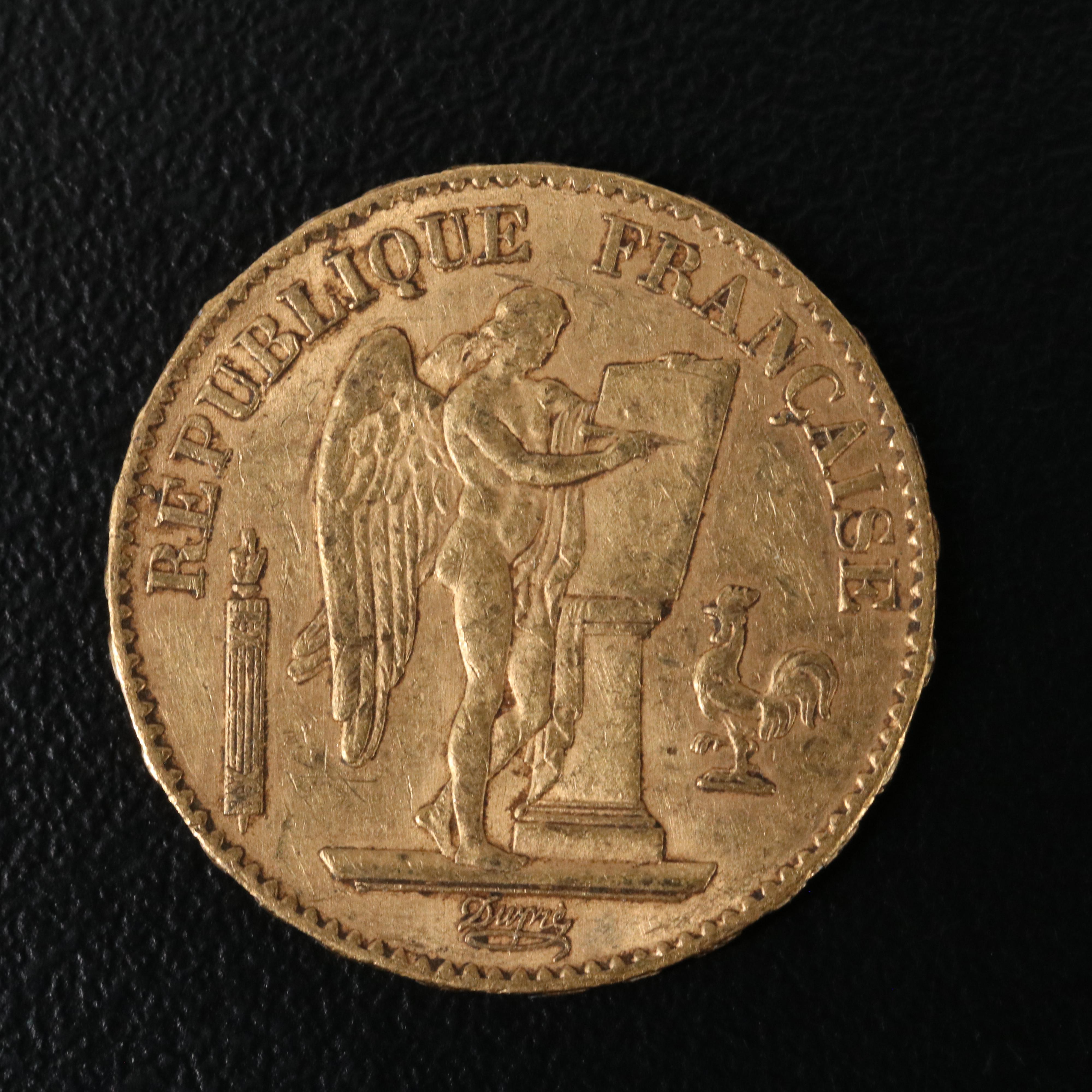 1877-A France Twenty Francs Gold Coin