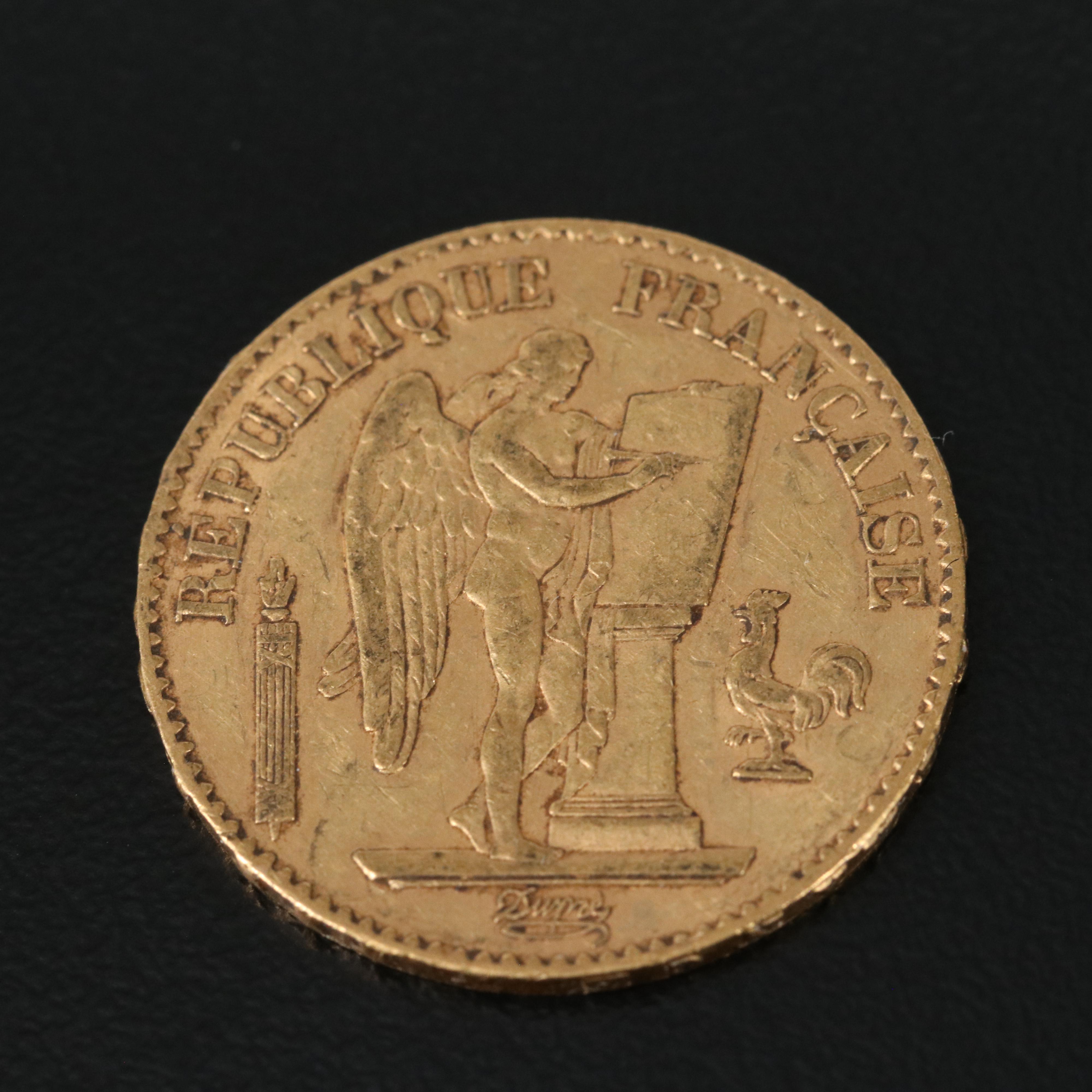 1877-A France Twenty Francs Gold Coin