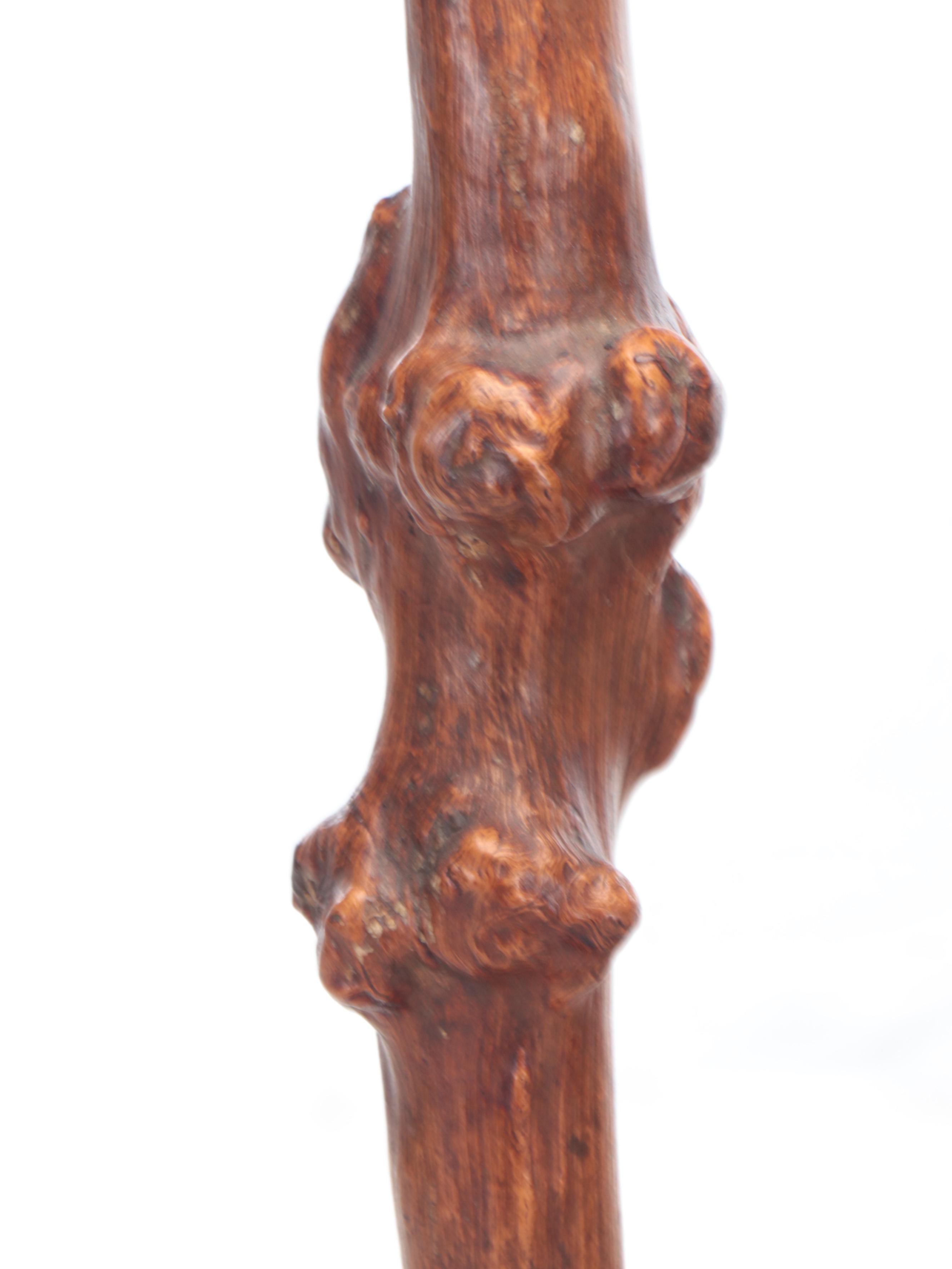 MCM Rattan and Bamboo Bentwood Magazine Holder with Japanese Keyaki Candlestick