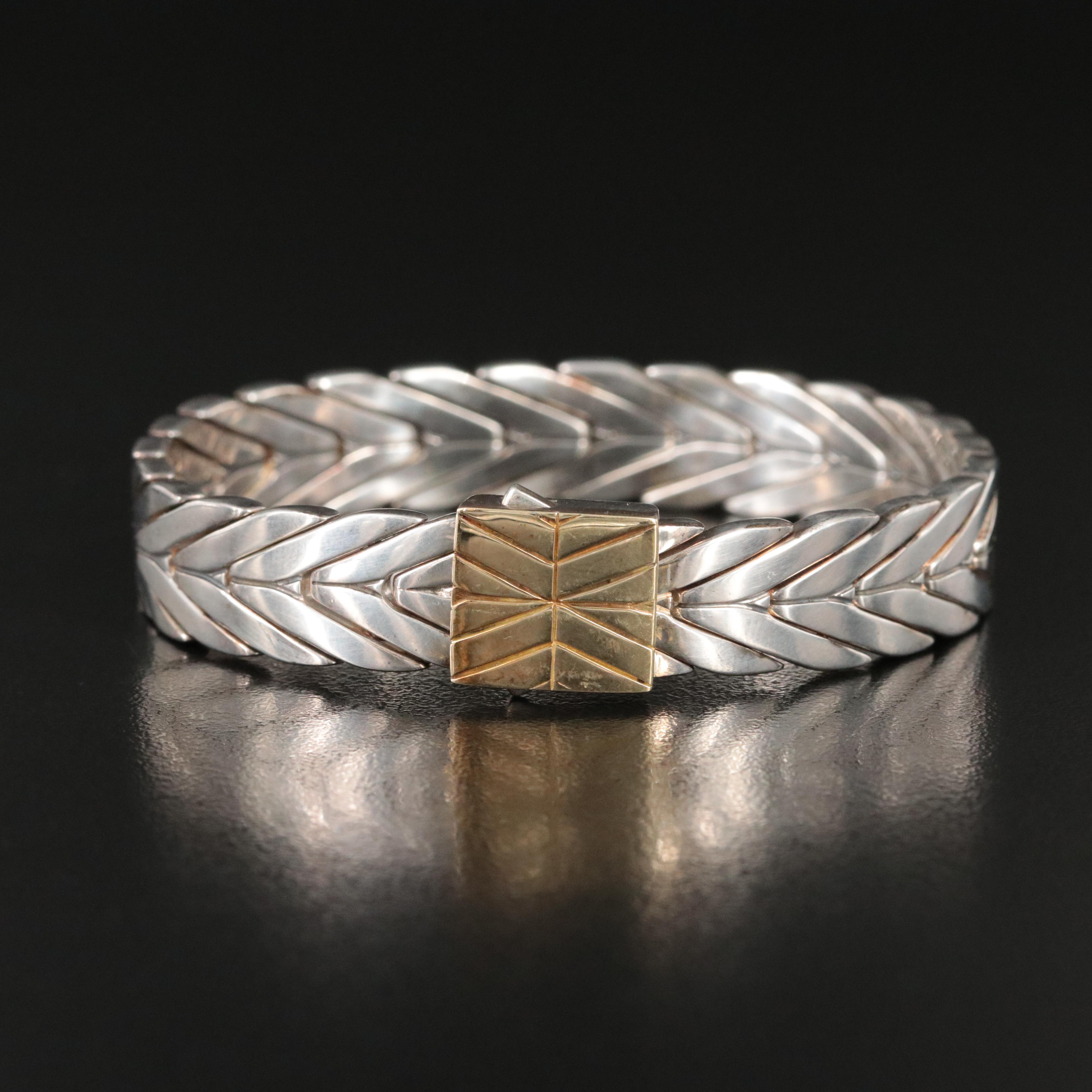 John Hardy Modern Chain Sterling and 18K Bracelet