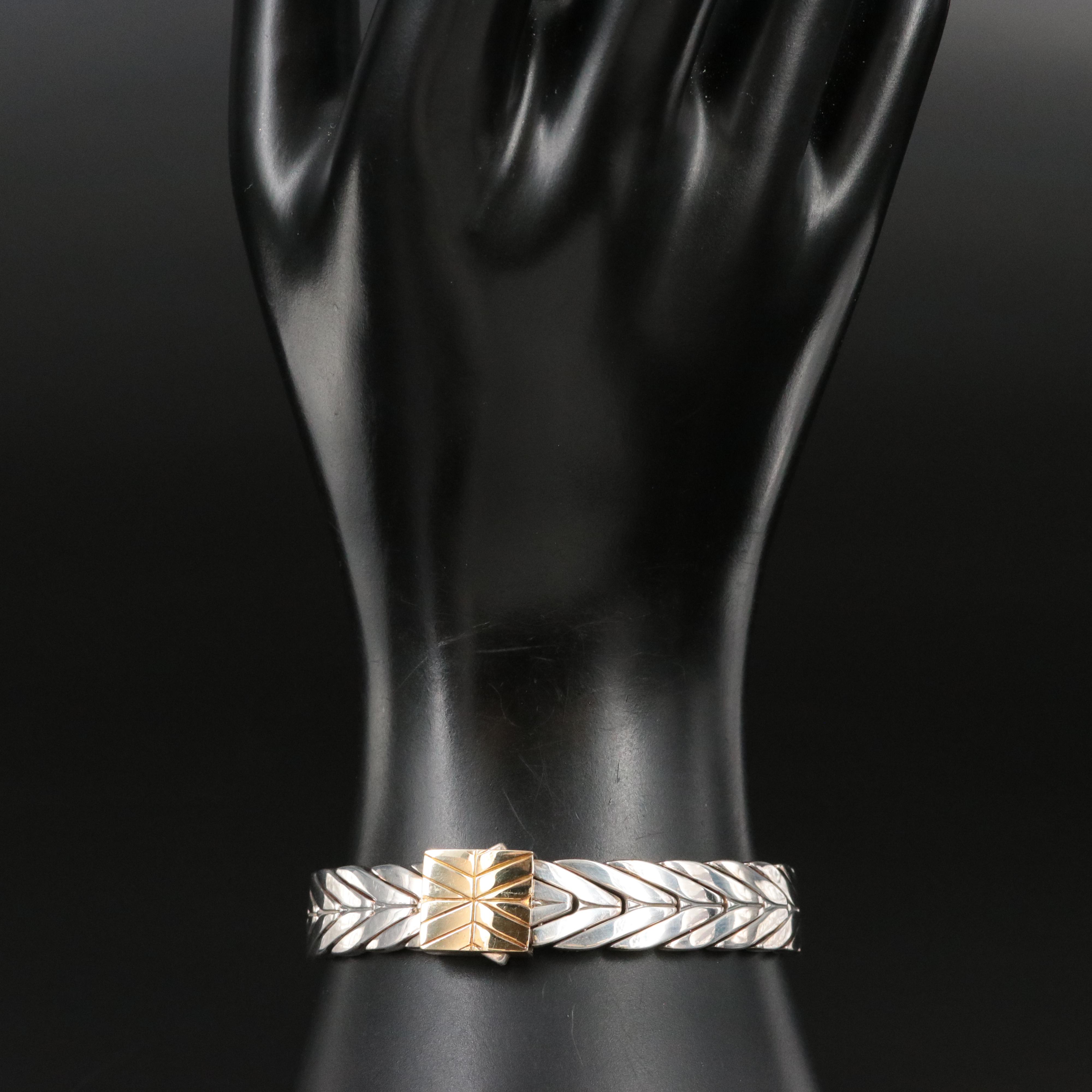 John Hardy Modern Chain Sterling and 18K Bracelet