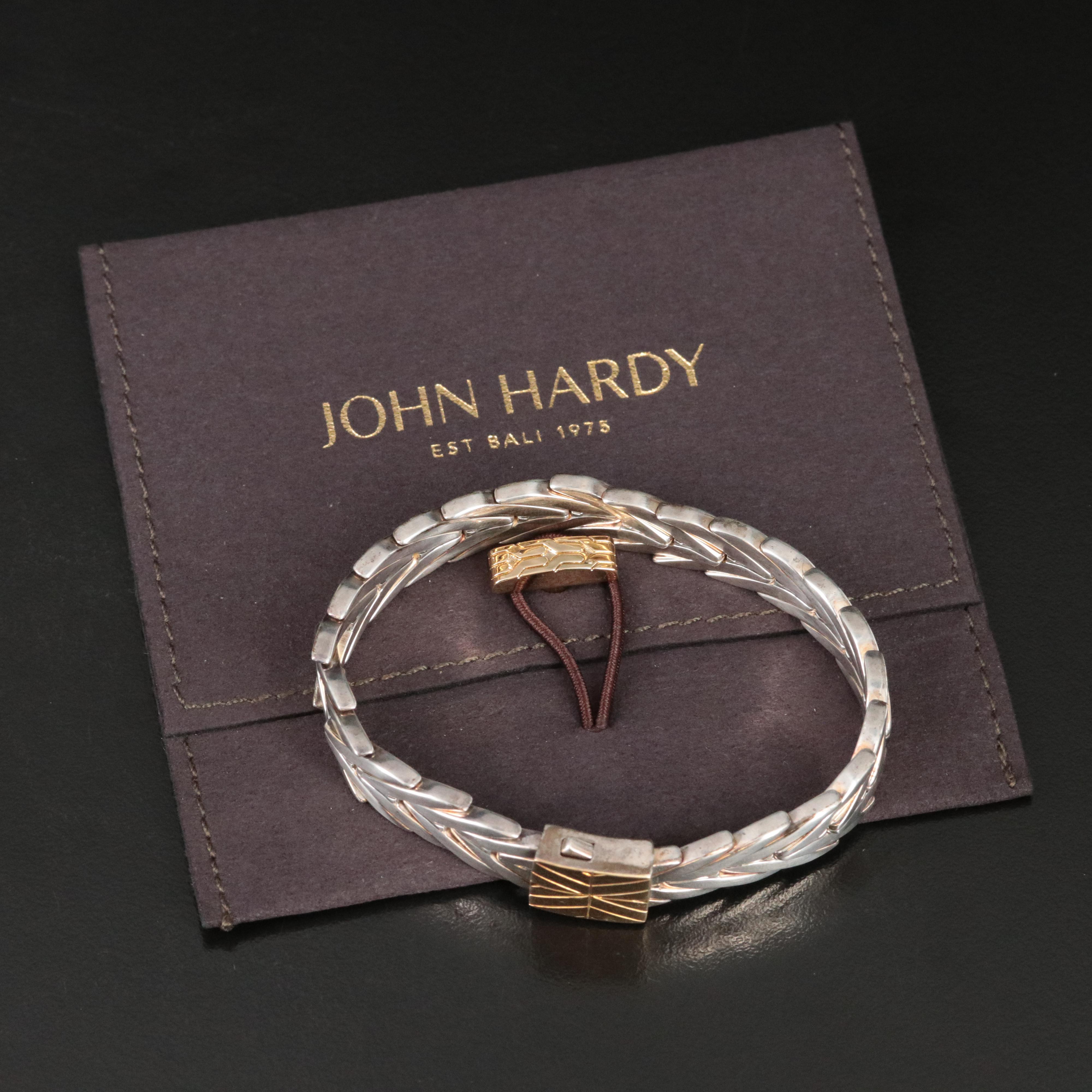 John Hardy Modern Chain Sterling and 18K Bracelet
