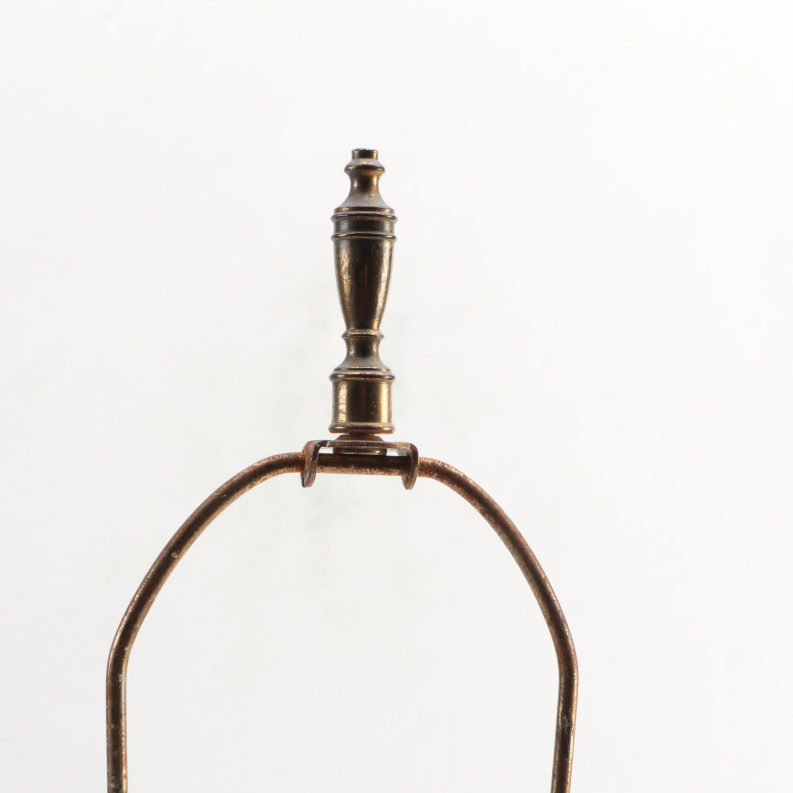 Hungarian Style Hand-Painted Pierced Ceramic Table Lamp, Mid/Late 20th C