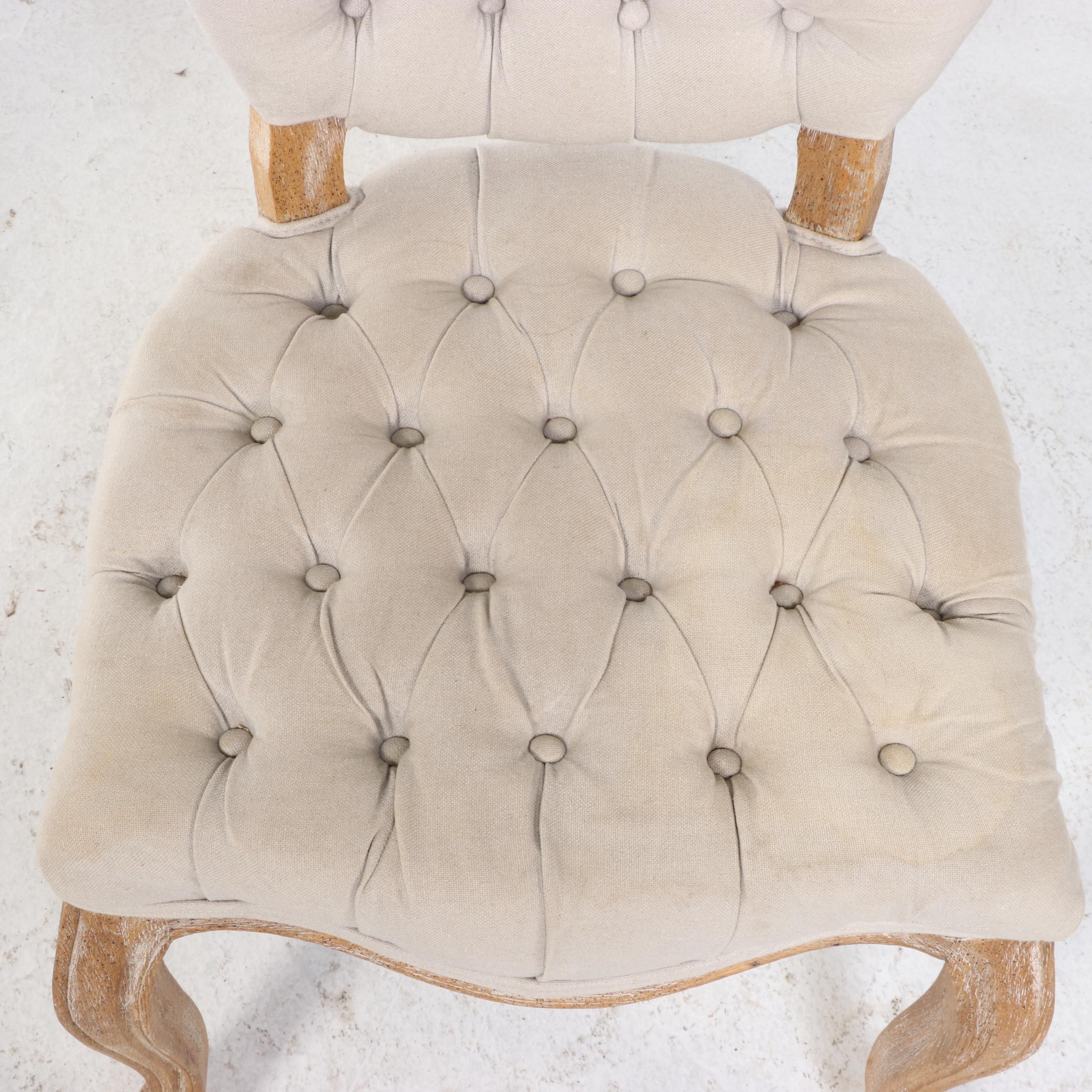 Arhaus French Provincial Style Composite Stone Top Dining Table and Four Chairs