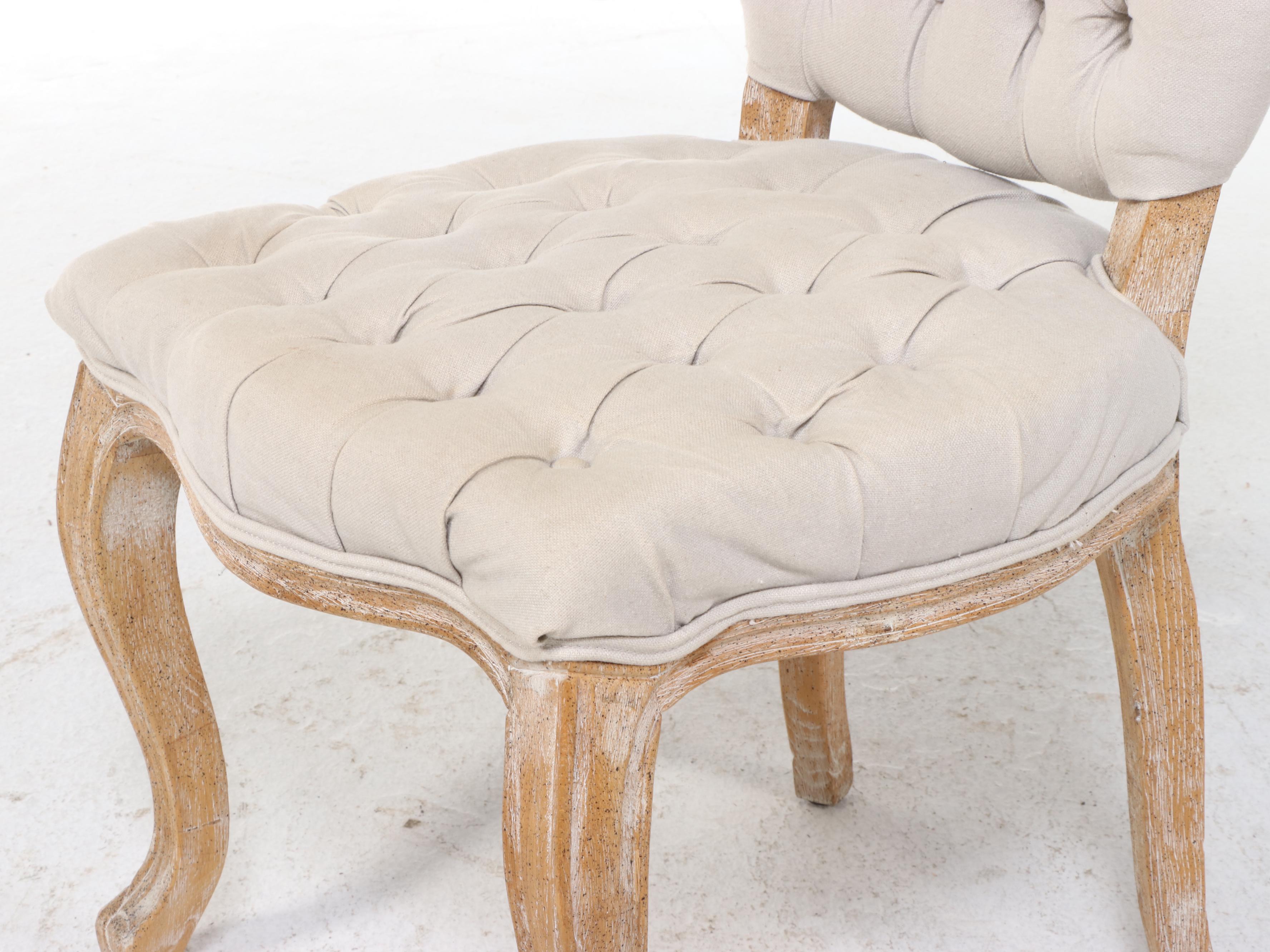 Arhaus French Provincial Style Composite Stone Top Dining Table and Four Chairs