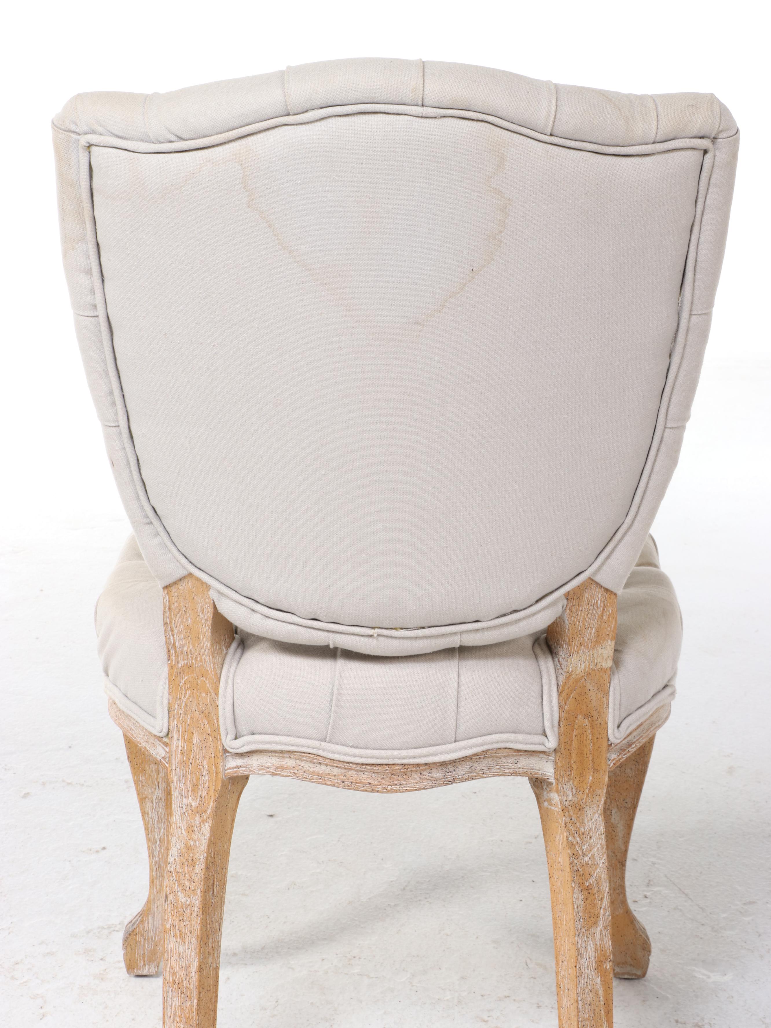 Arhaus French Provincial Style Composite Stone Top Dining Table and Four Chairs