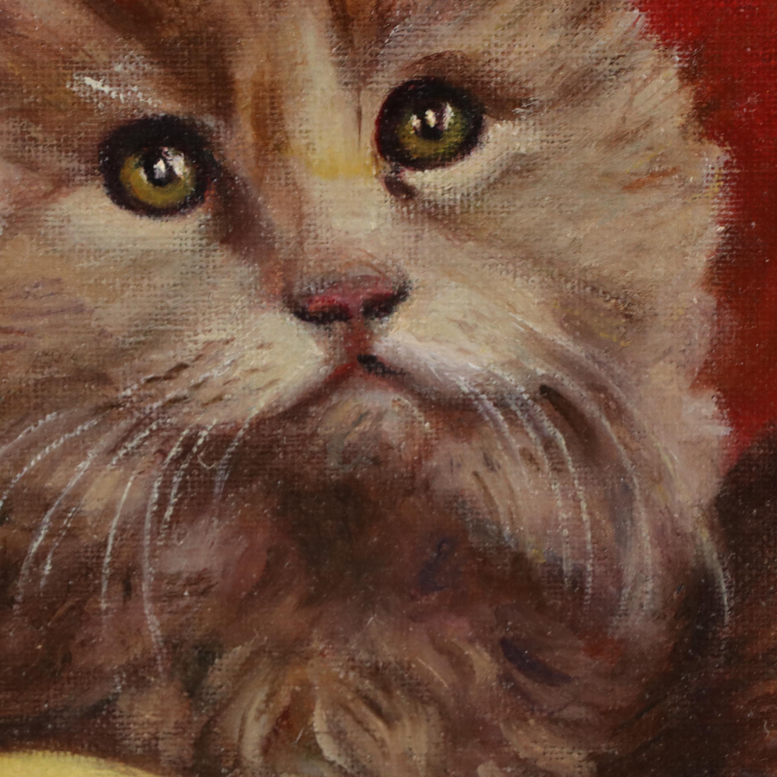 Portrait Acrylic Painting of Two Cats