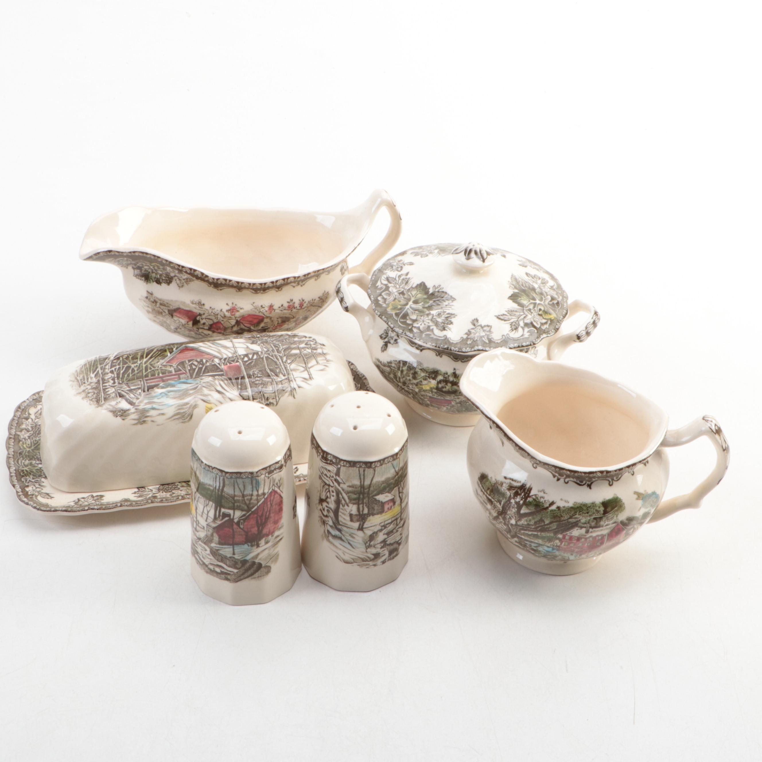 Johnson Brothers "Friendly Village" Plates, Mugs, and Other Dinnerware