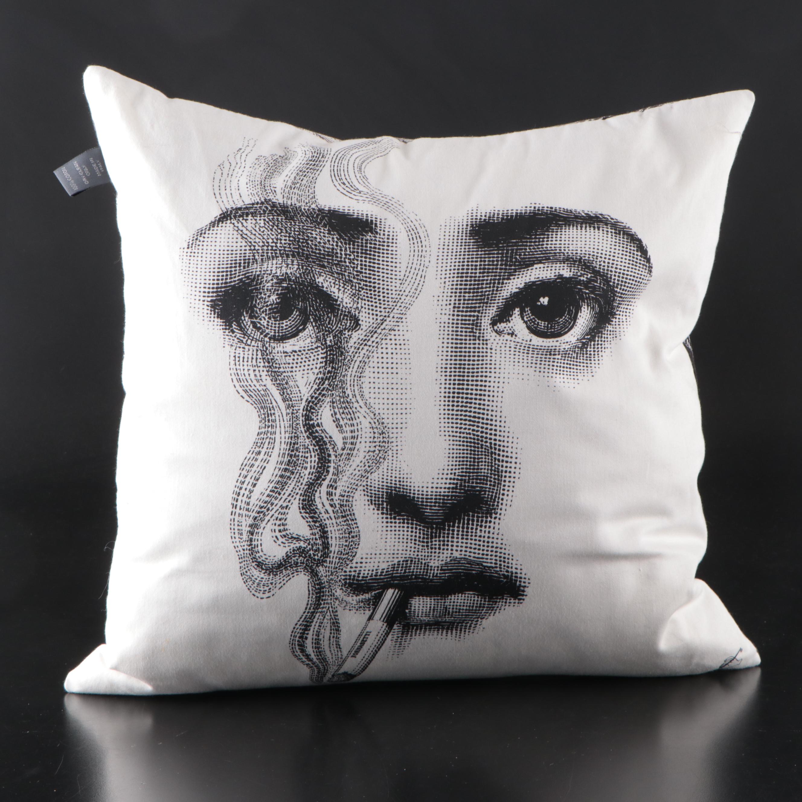 Fornasetti by Luciano Marcato Cotton Throw Pillow