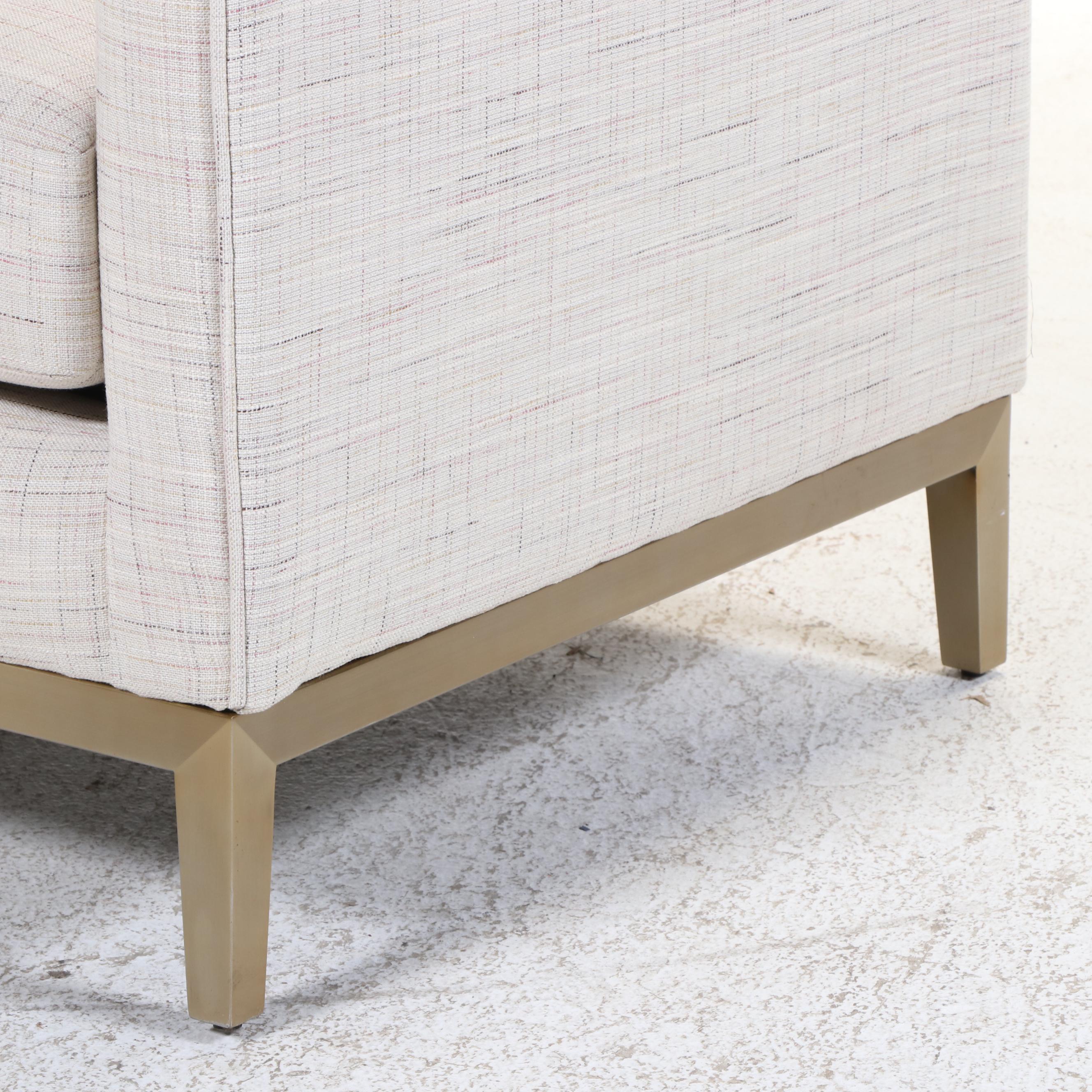 Contemporary Style Upholstered Barrel-Back Chair