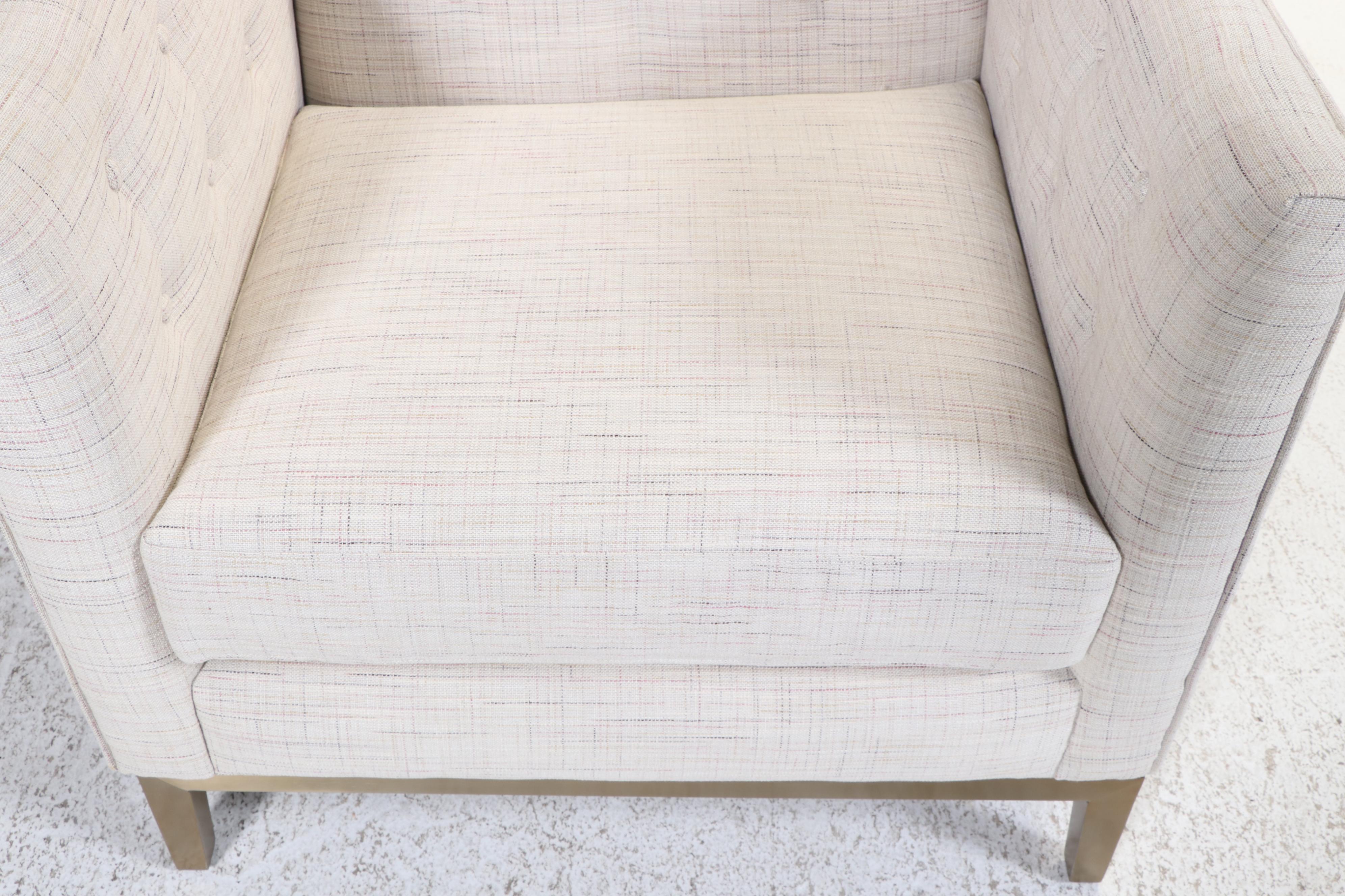 Contemporary Style Upholstered Barrel-Back Chair