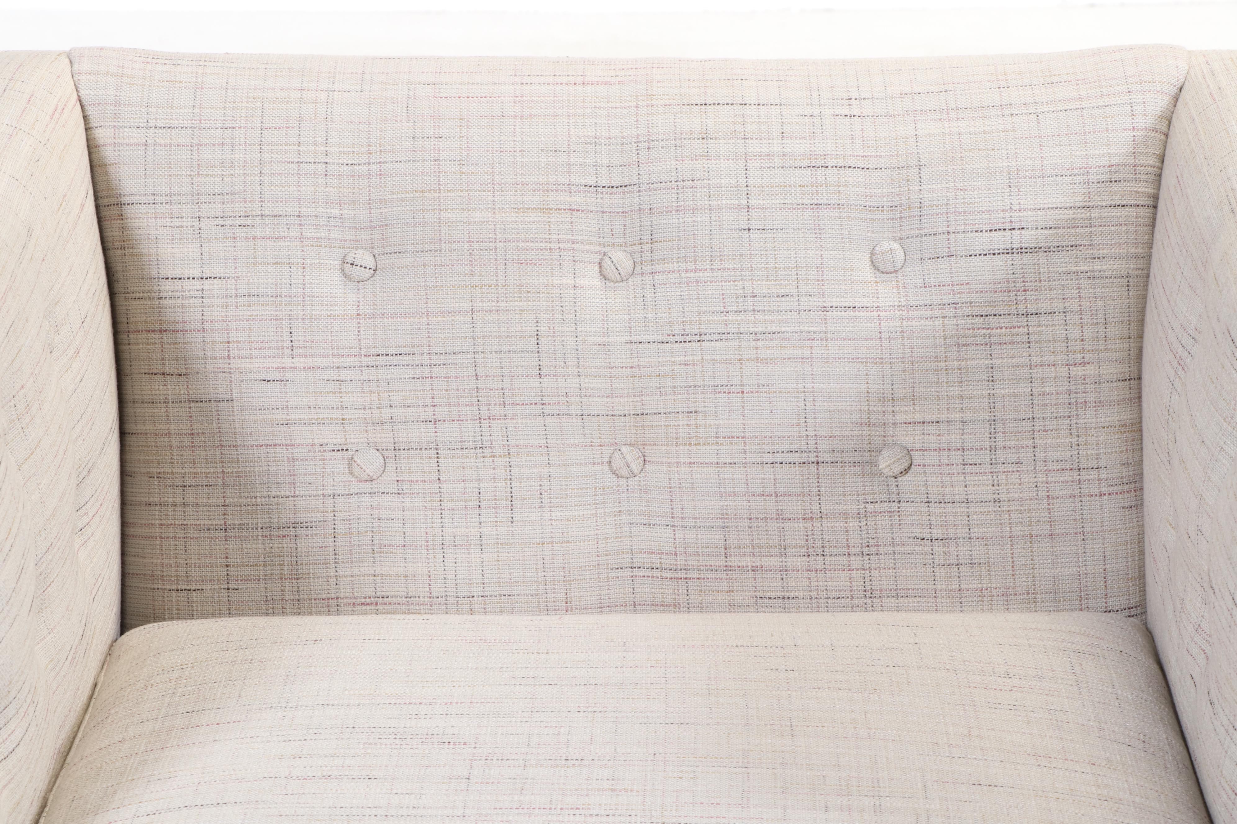 Contemporary Style Upholstered Barrel-Back Chair