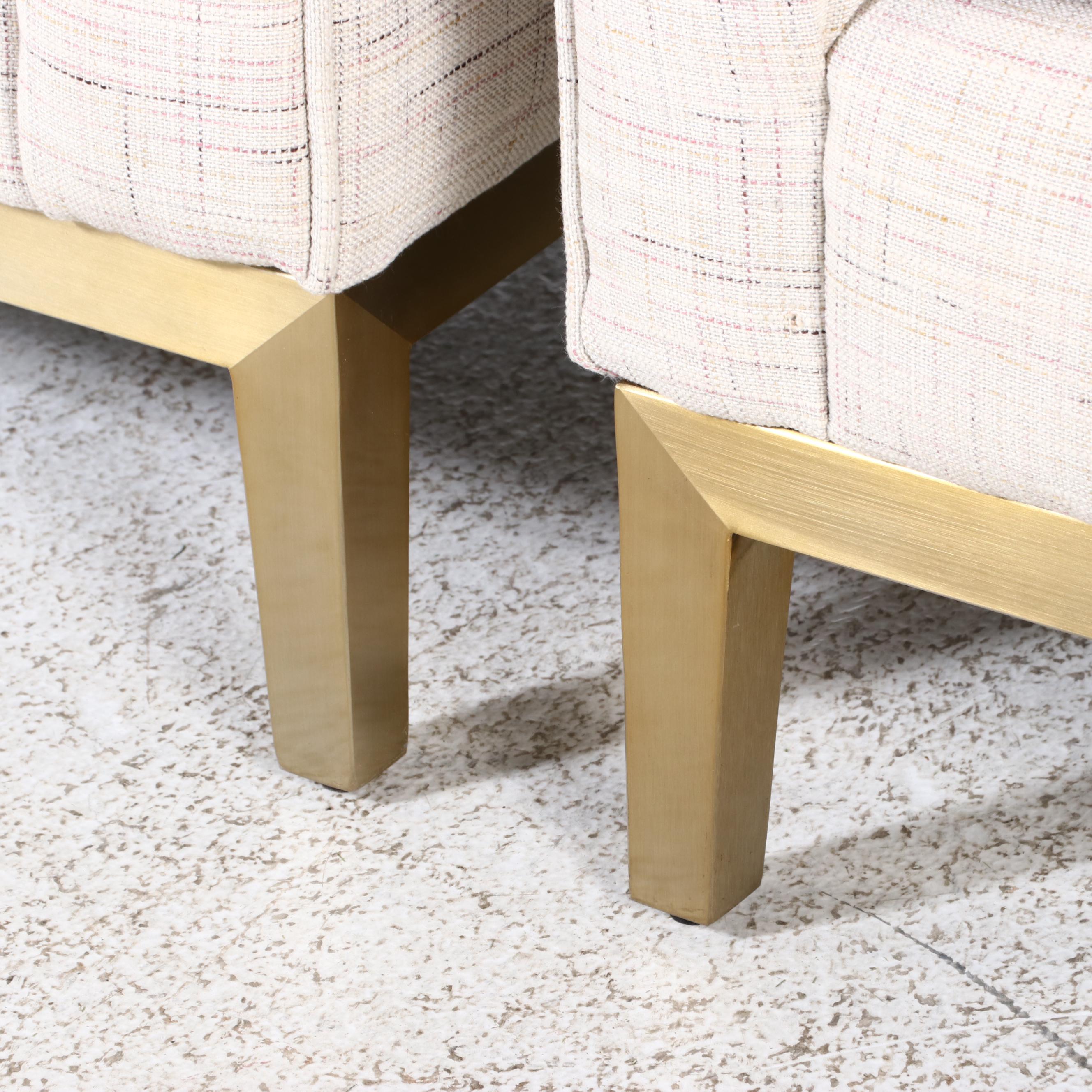 Pair of Contemporary Style Upholstered Barrel-Back Chair