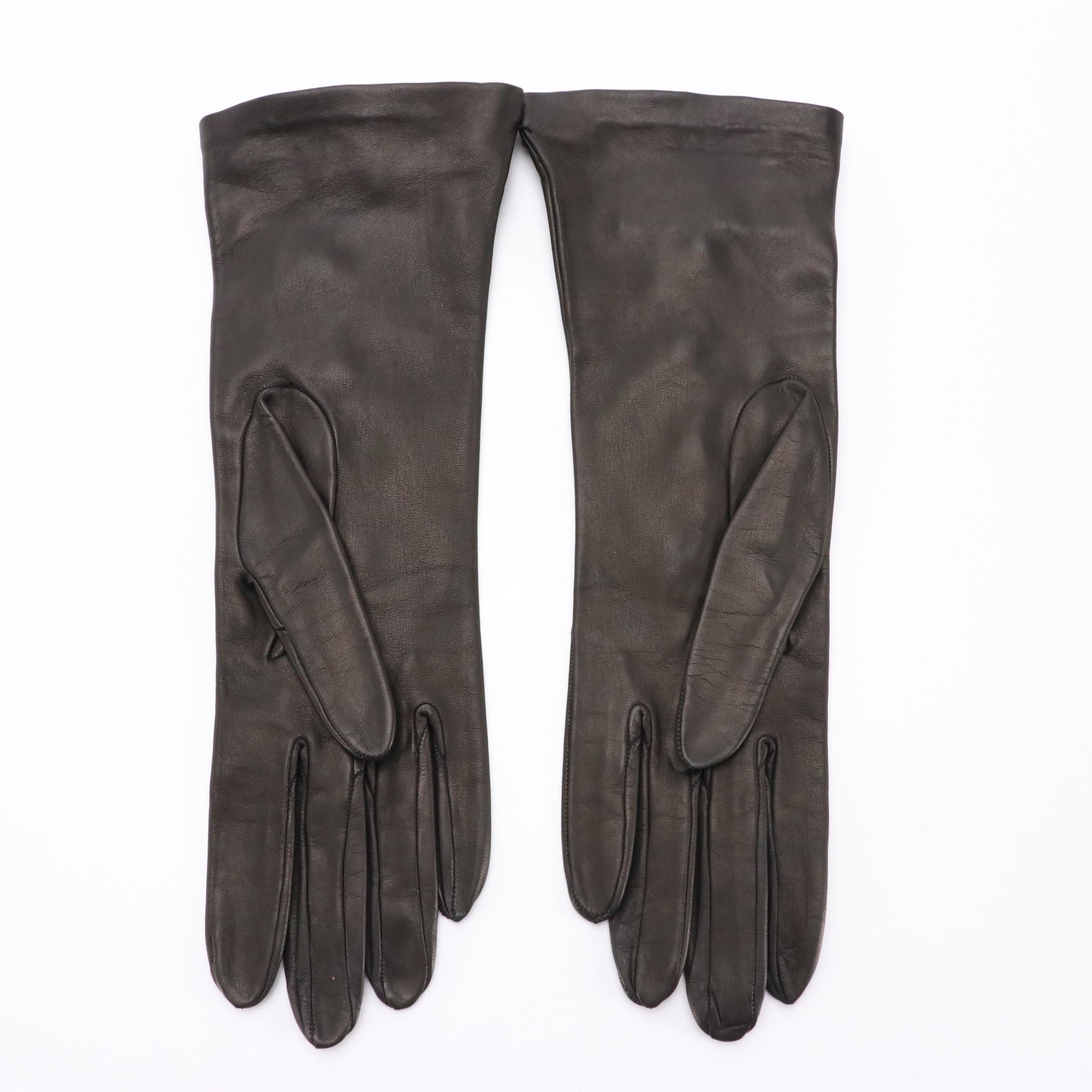 Chanel, Prada, and Bottega Veneta Kidskin Leather/Suede Fashion Gloves