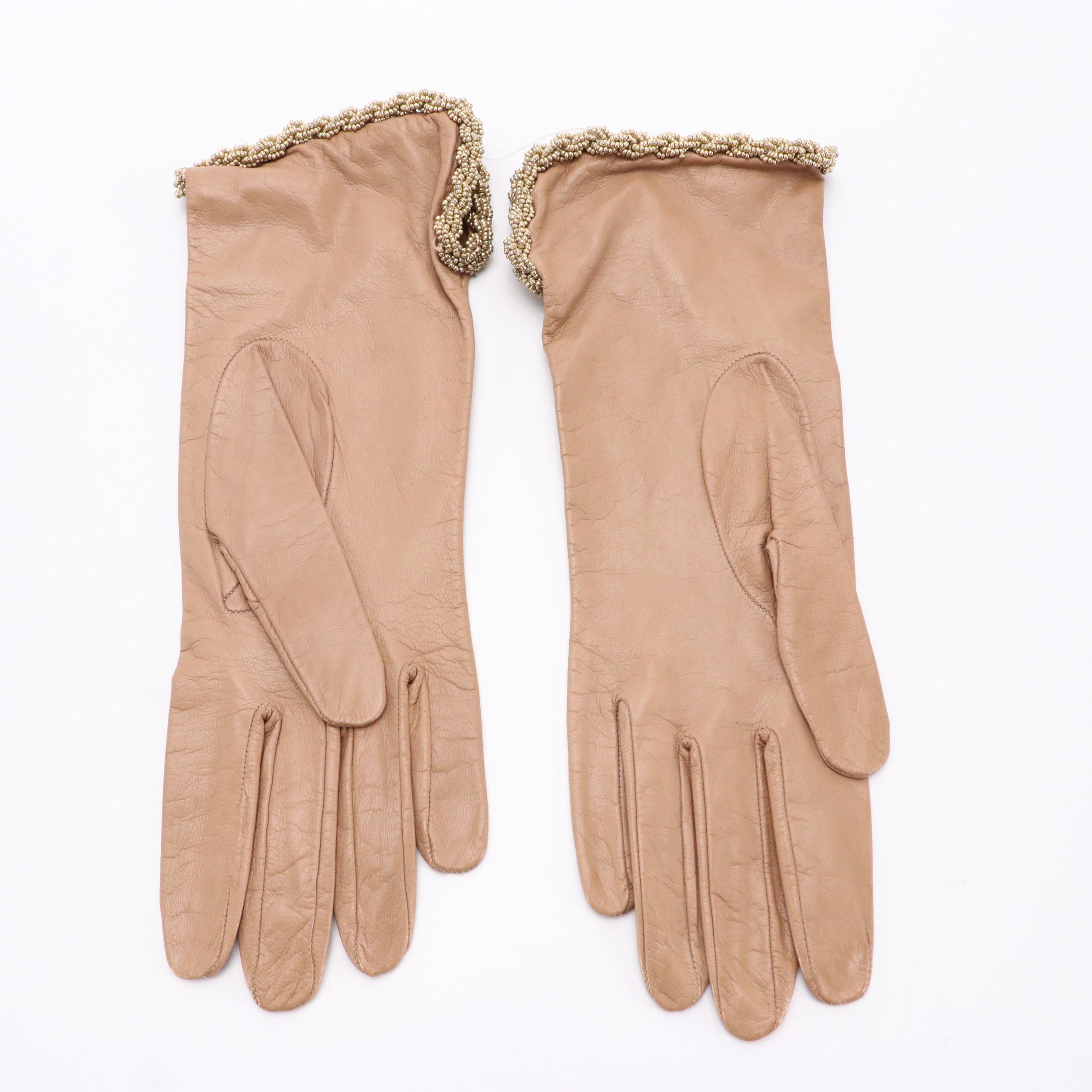 Chanel, Prada, and Bottega Veneta Kidskin Leather/Suede Fashion Gloves
