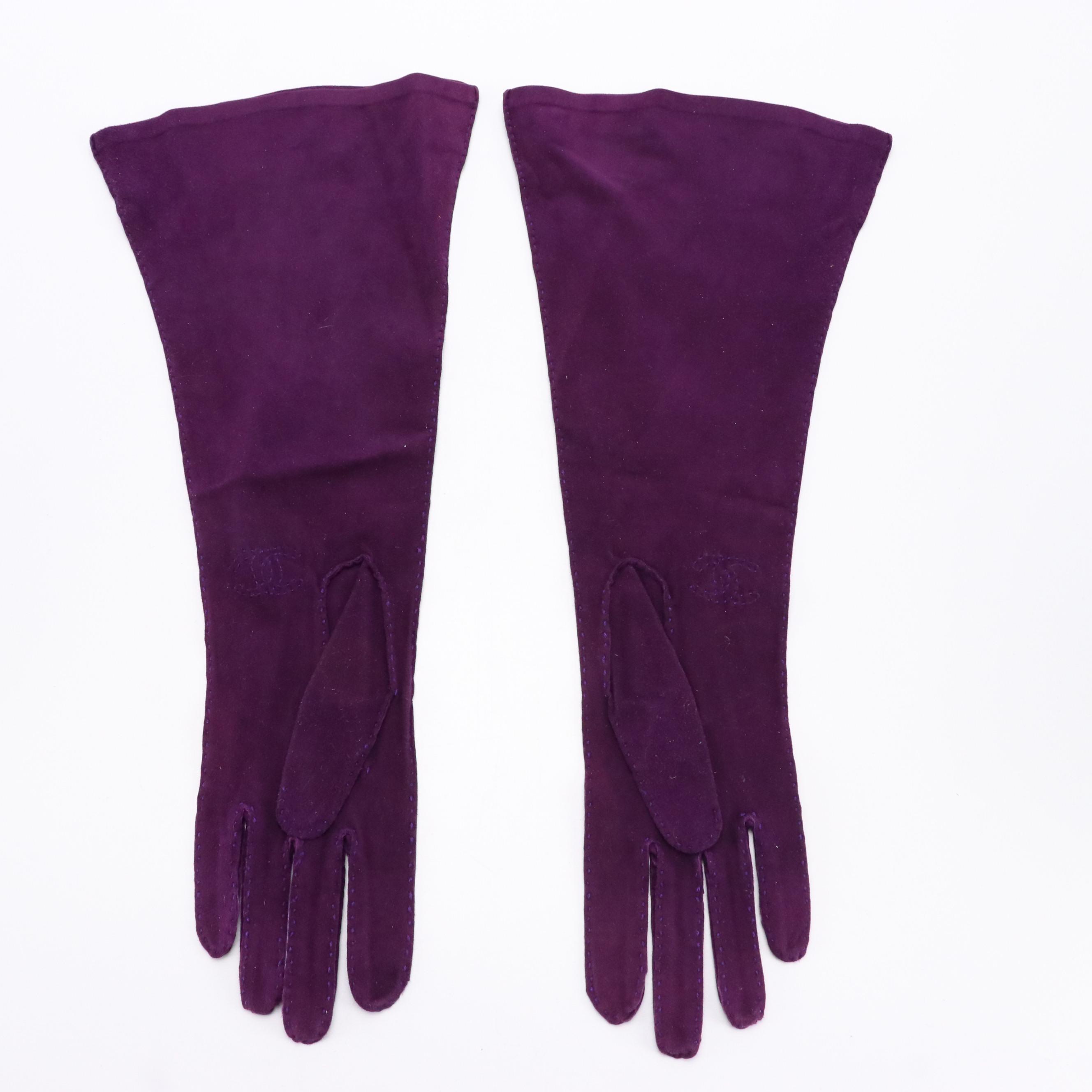 Chanel, Prada, and Bottega Veneta Kidskin Leather/Suede Fashion Gloves