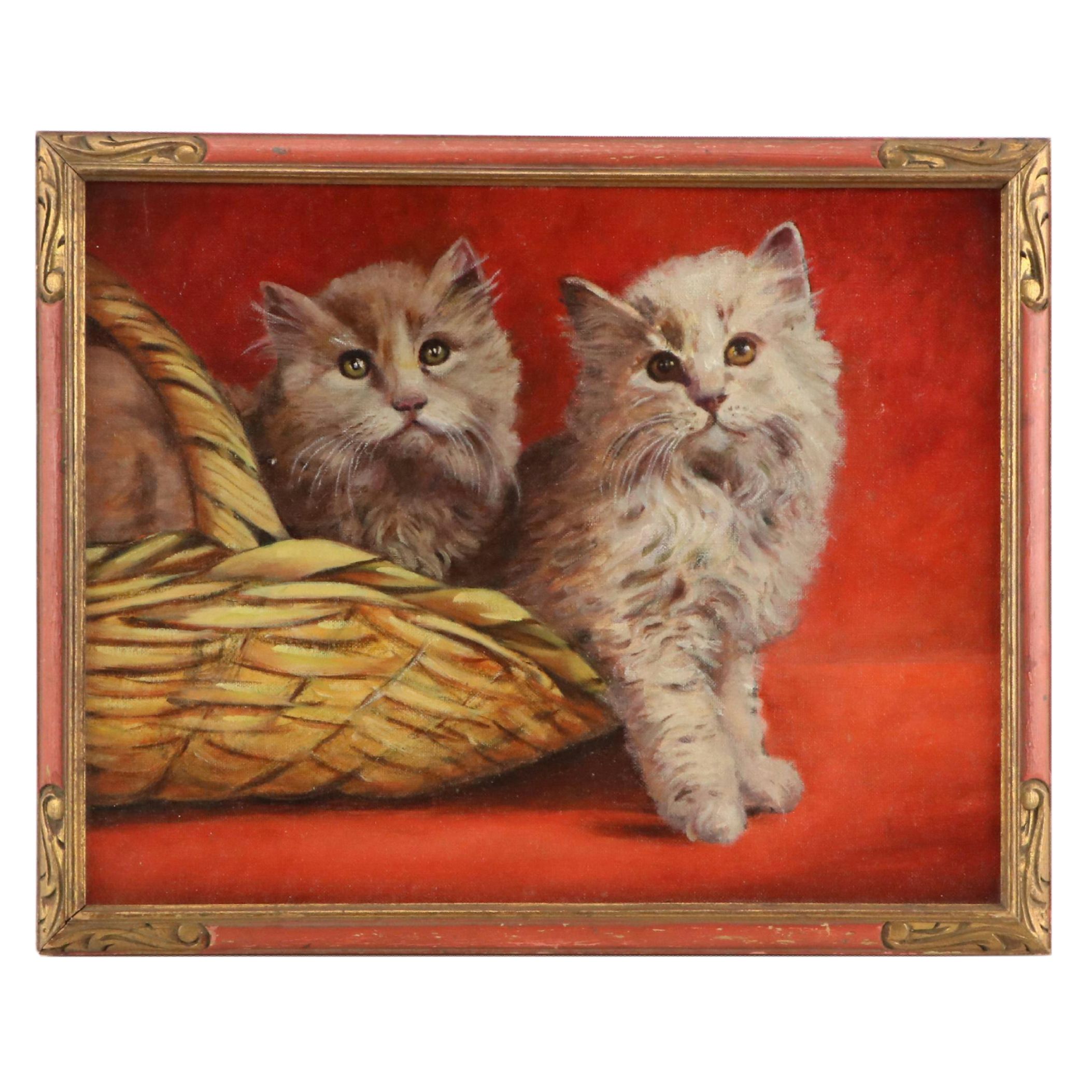 Portrait Acrylic Painting of Two Cats