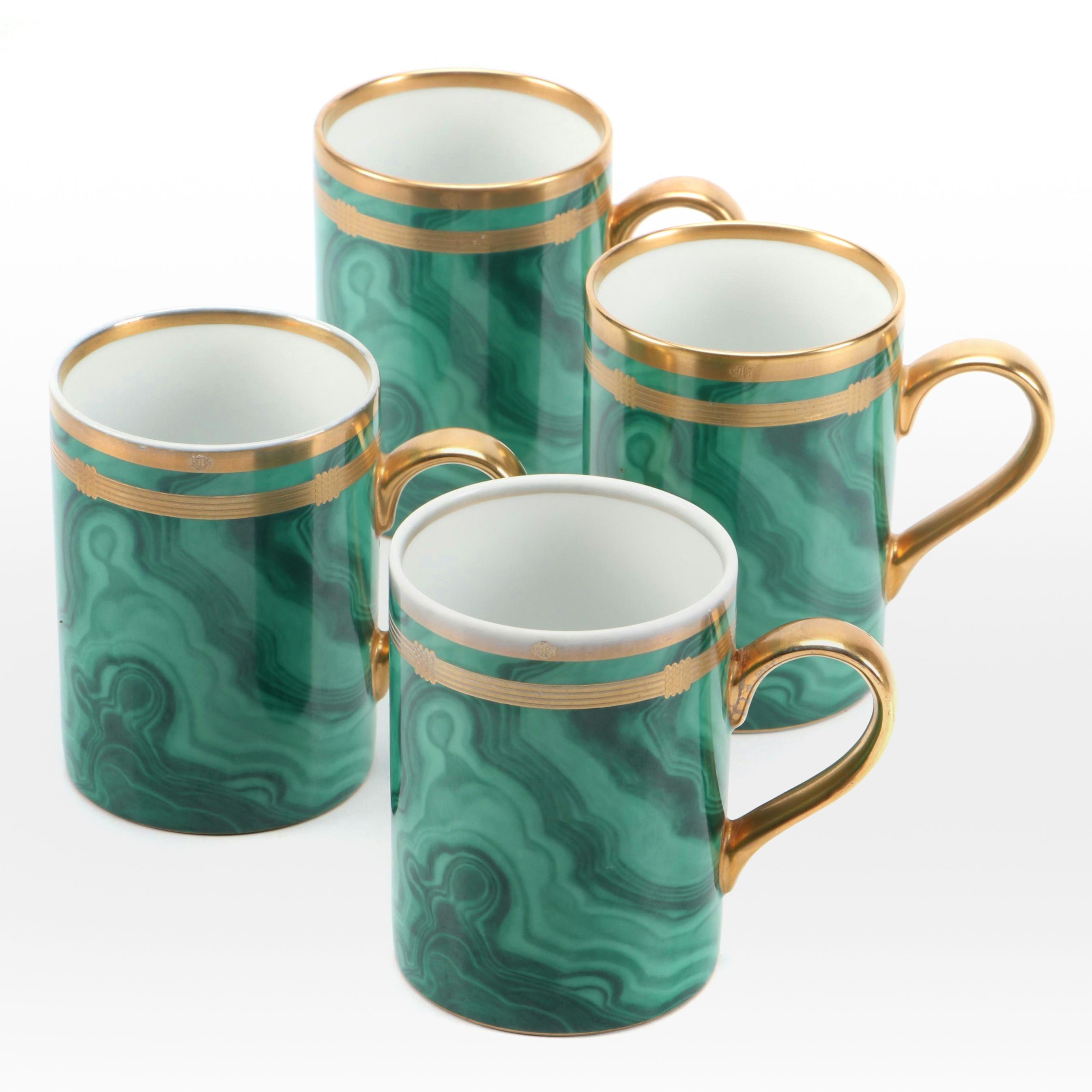 Christian Dior Porcelain "Gaudron Malachite" Mugs, 1991–1999