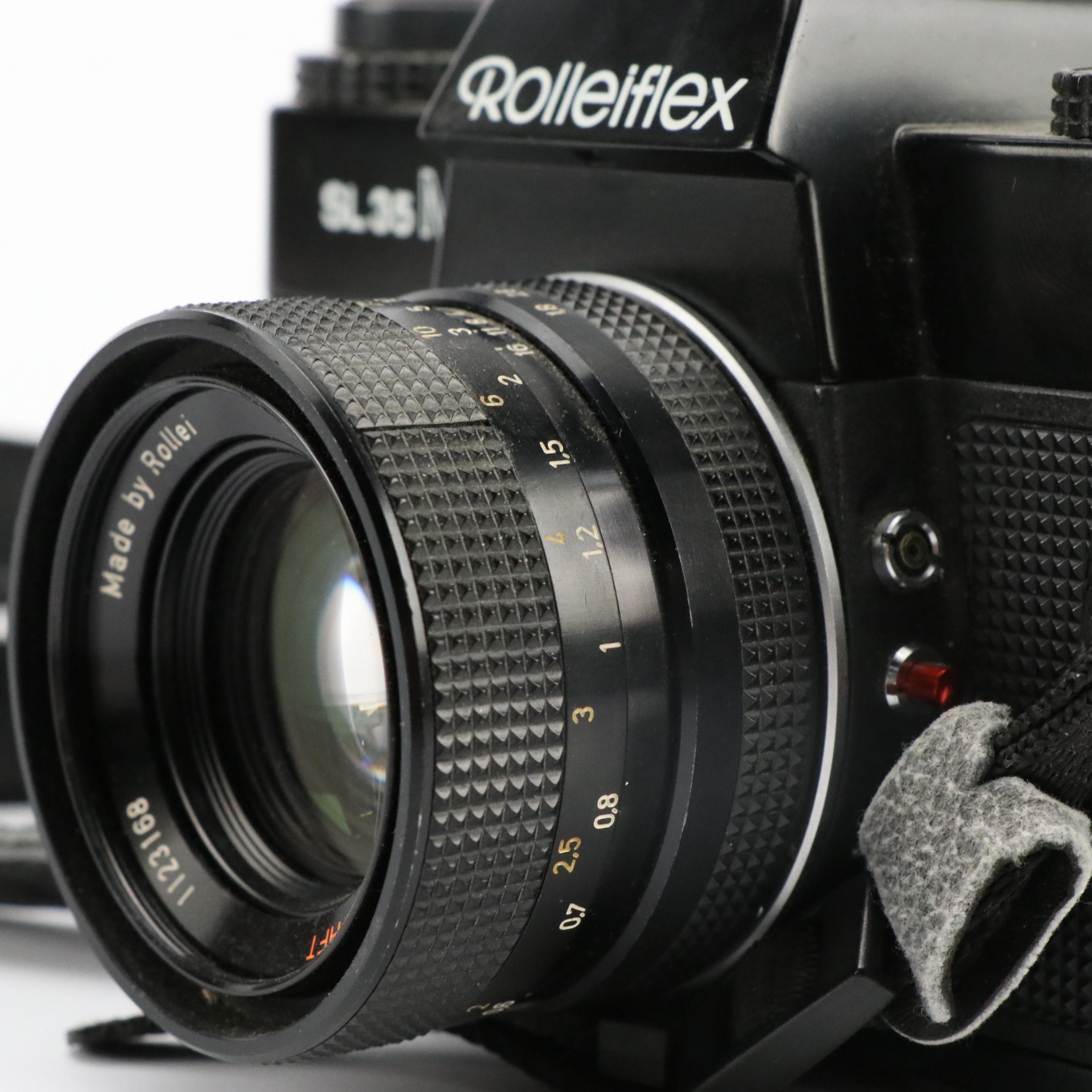 Pair of Nikon F3 with Rolleiflex SL35M 35mm Still Cameras and Nikon Speedlight