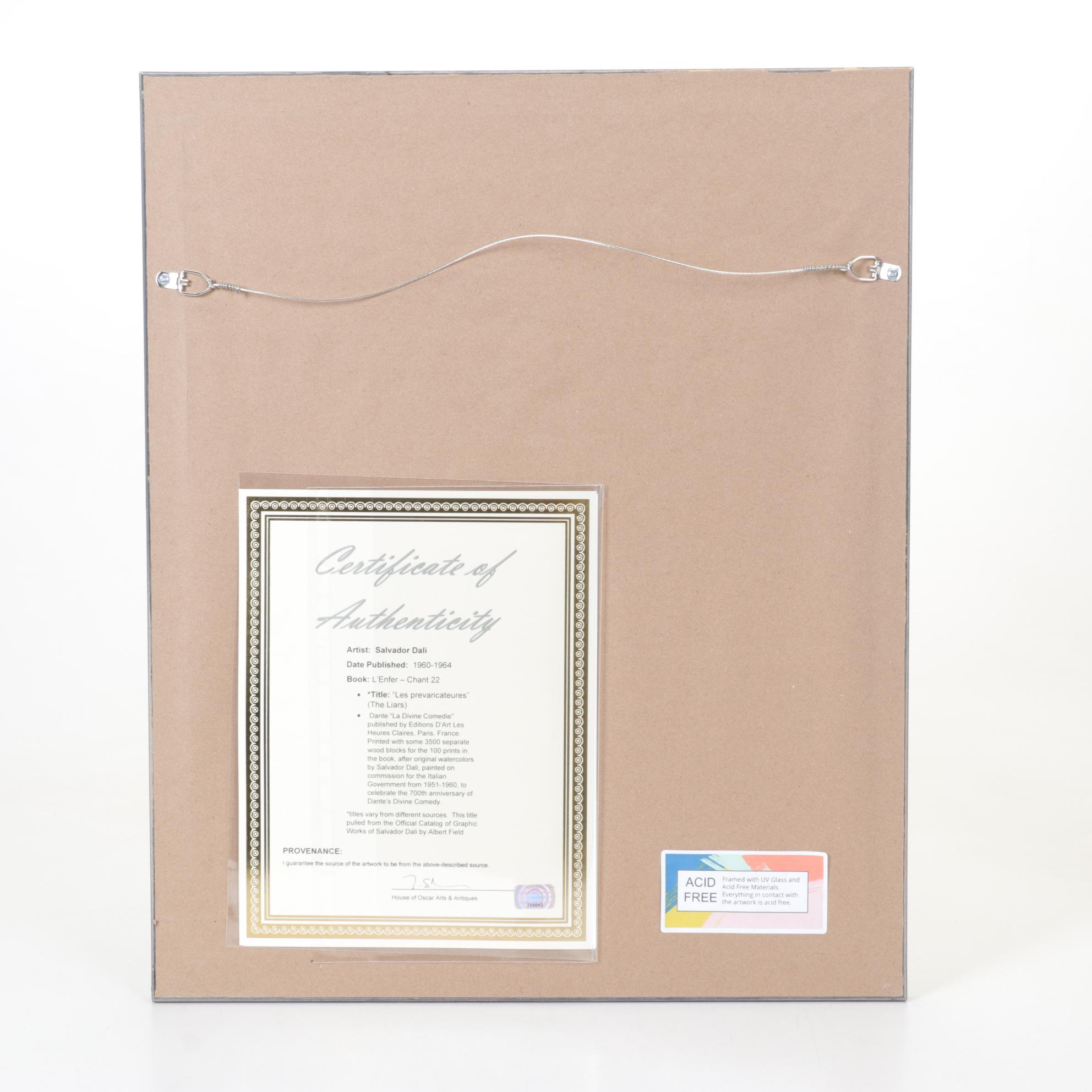 Salvador Dalí Wood Engraving "Les Prevaricateurs," 1960 - 1964