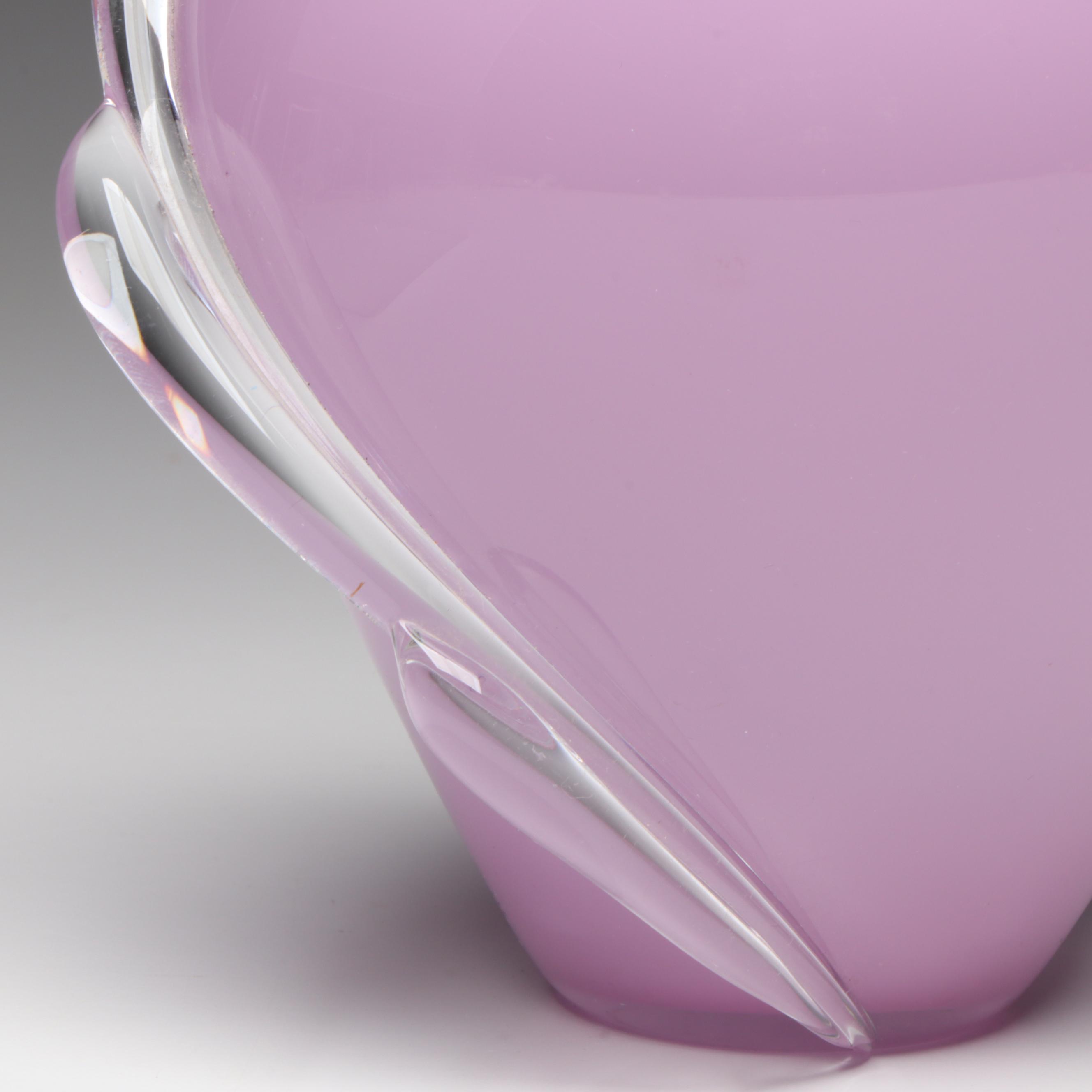 Thomas Buechner III for Vitrix Hot Glass Studio Lilac Blown Art Glass Vase, 1984