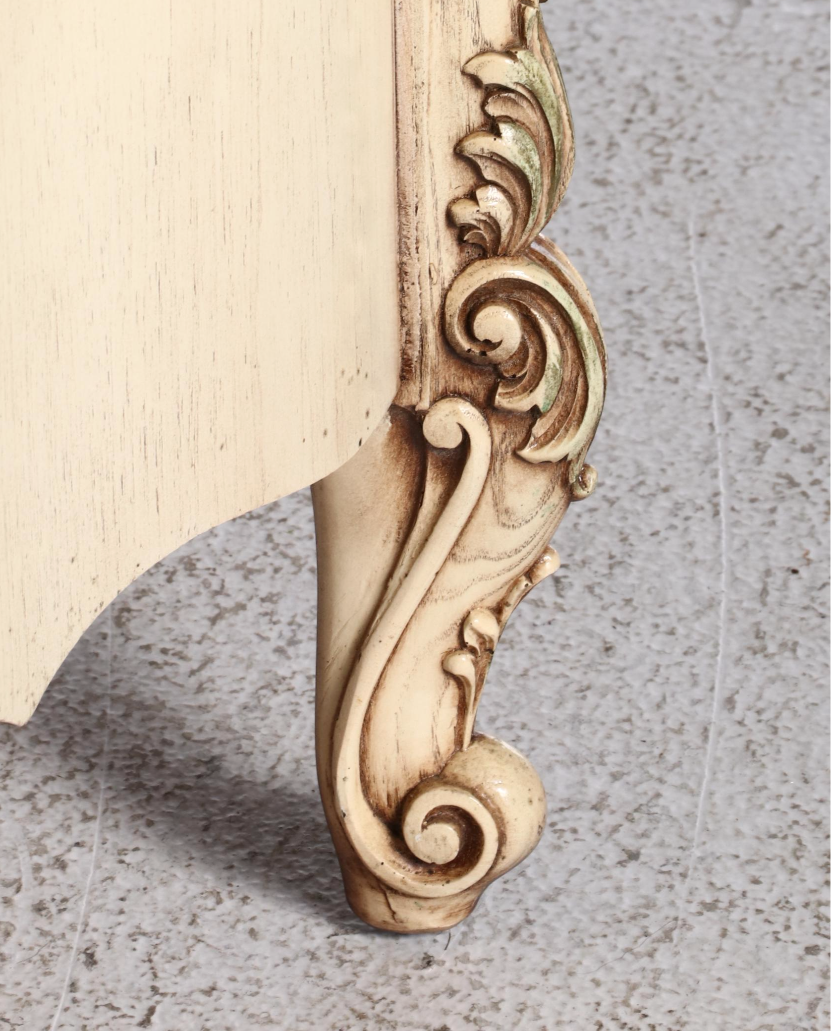 Pair of Rococo Style Wooden Bedside Cabinets, Mid to Late 20th Century