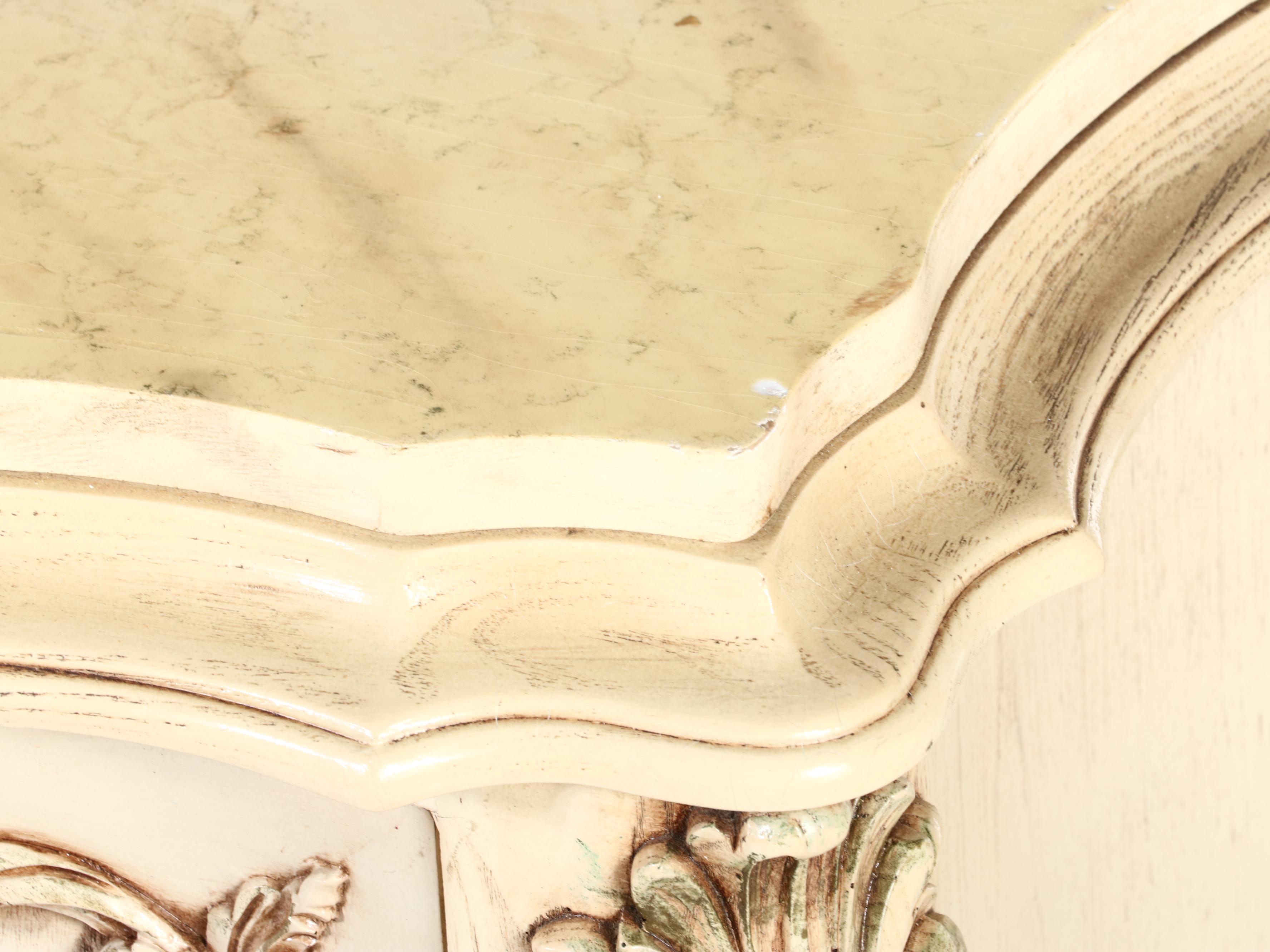 Pair of Rococo Style Wooden Bedside Cabinets, Mid to Late 20th Century