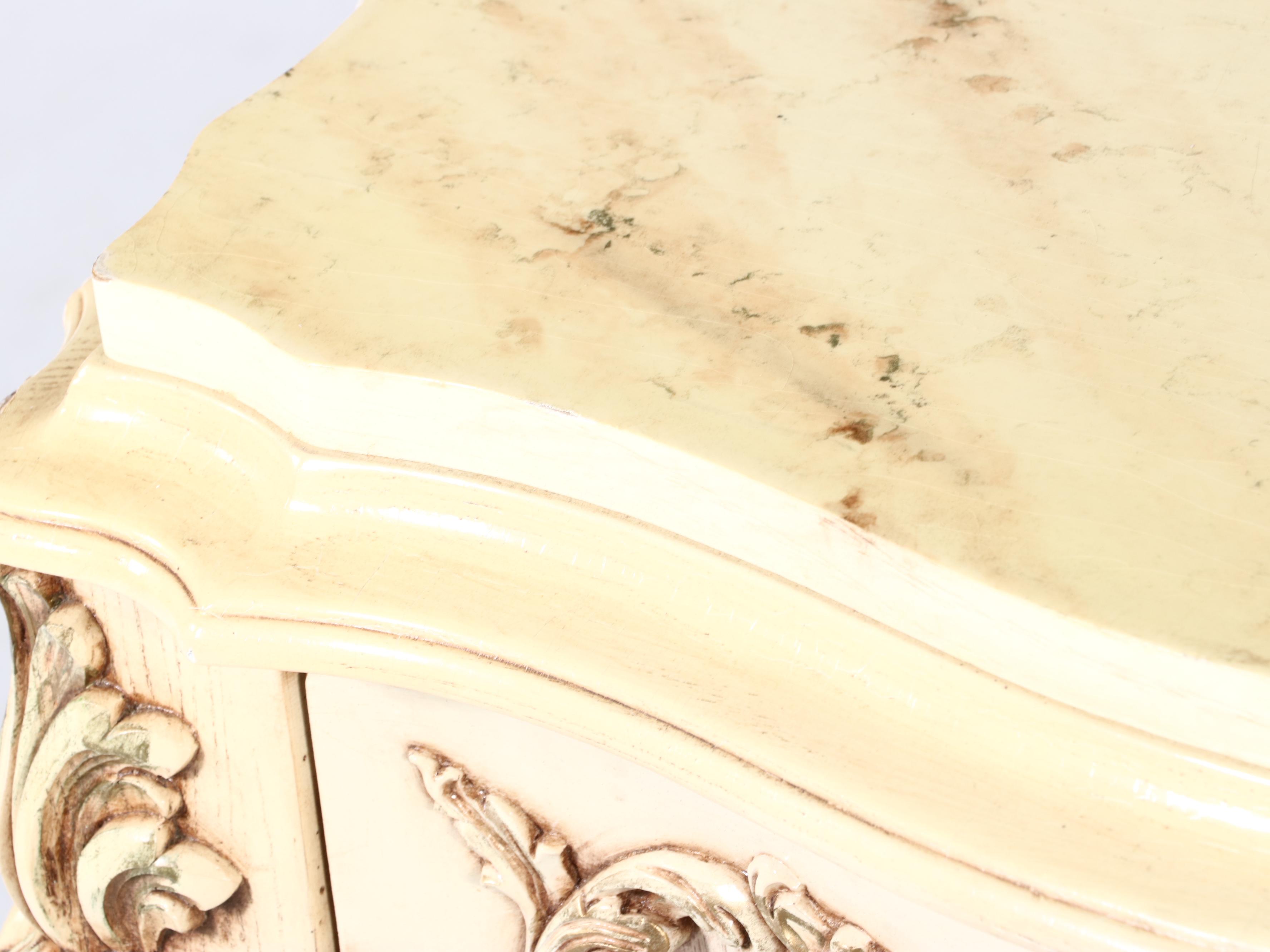 Pair of Rococo Style Wooden Bedside Cabinets, Mid to Late 20th Century