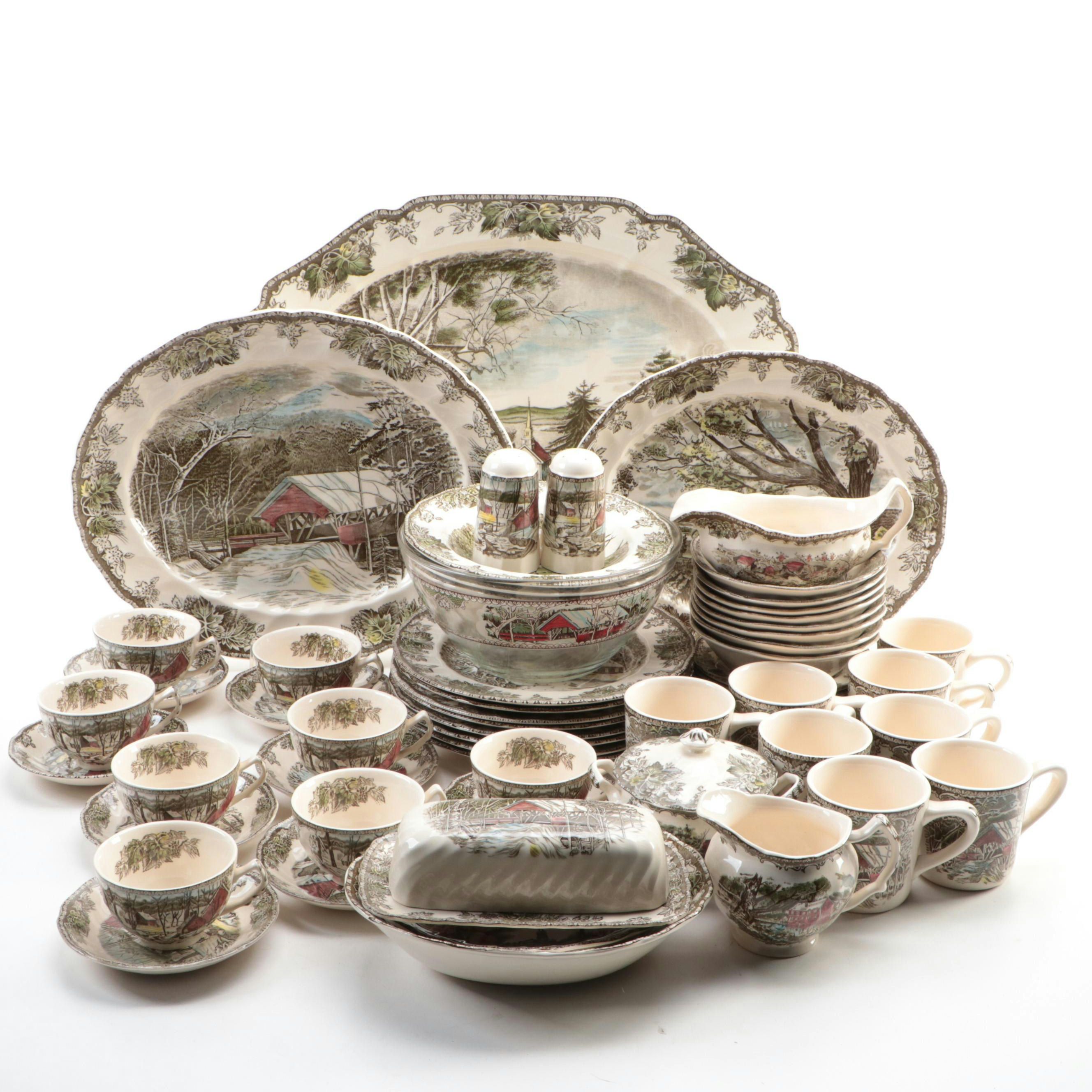 Johnson Brothers "Friendly Village" Plates, Mugs, and Other Dinnerware