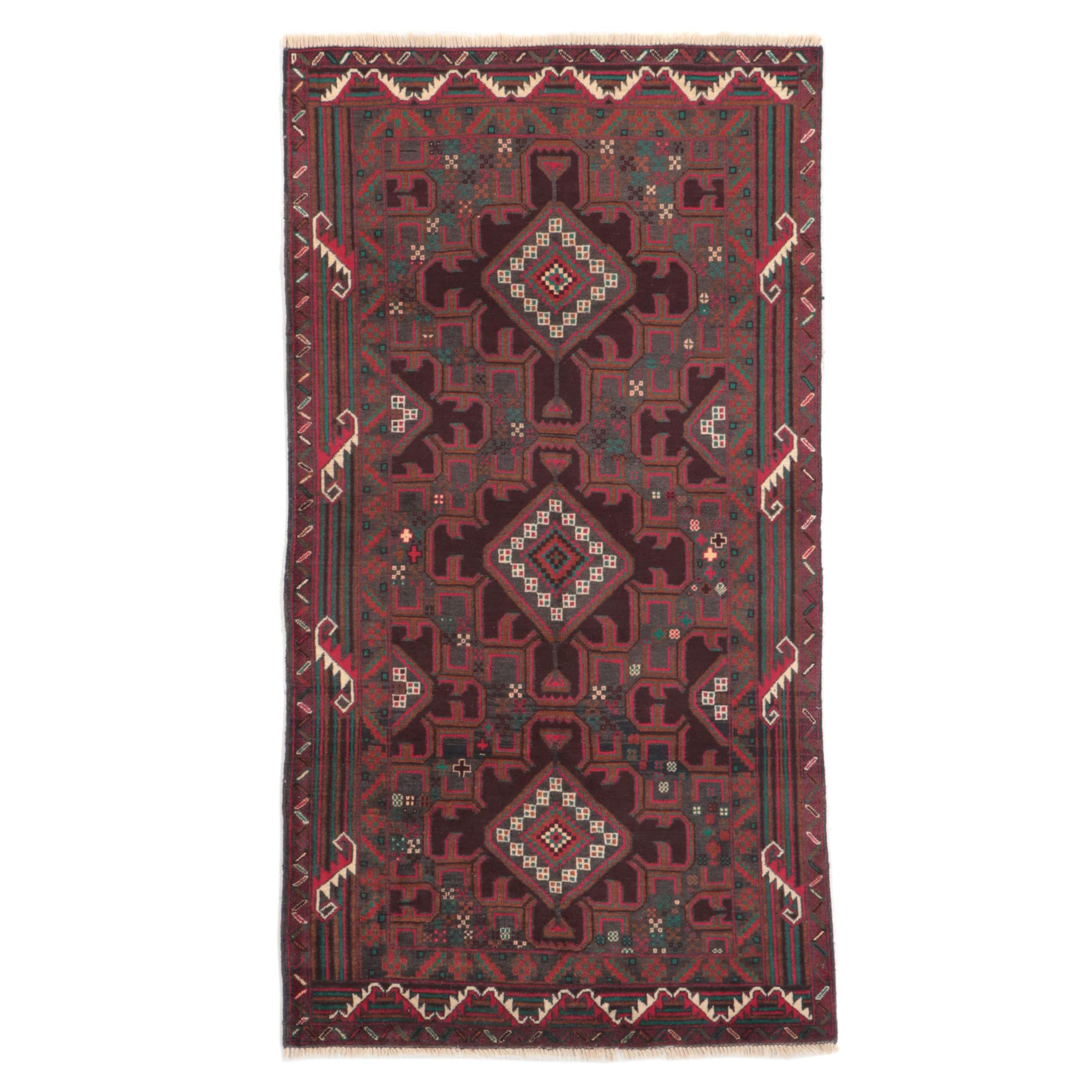 3'10 x 7'1 Hand-Knotted Pakistani-Afghani Taimani Style Area Rug