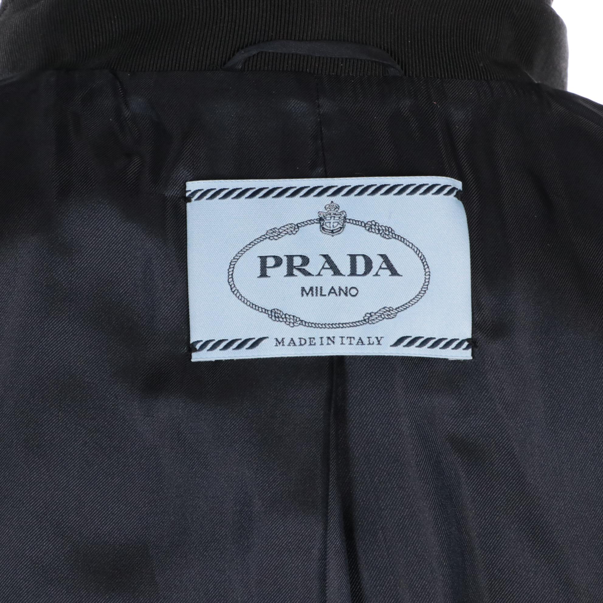 Prada Virgin Wool Button-Front Pantsuit in Navy/Black
