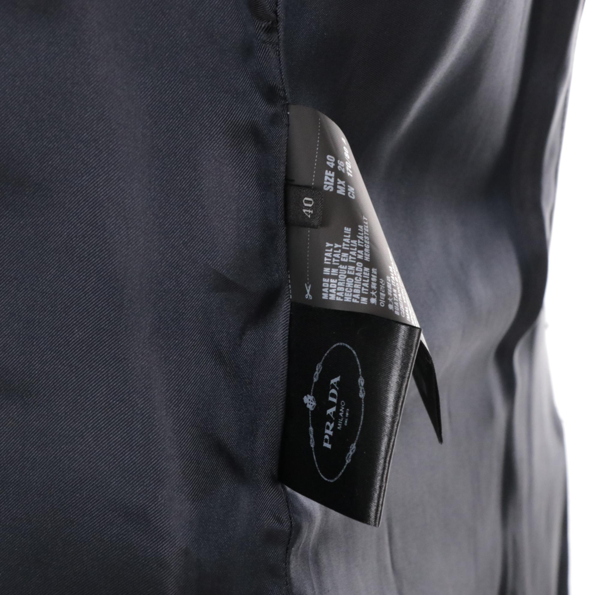 Prada Virgin Wool Button-Front Pantsuit in Navy/Black