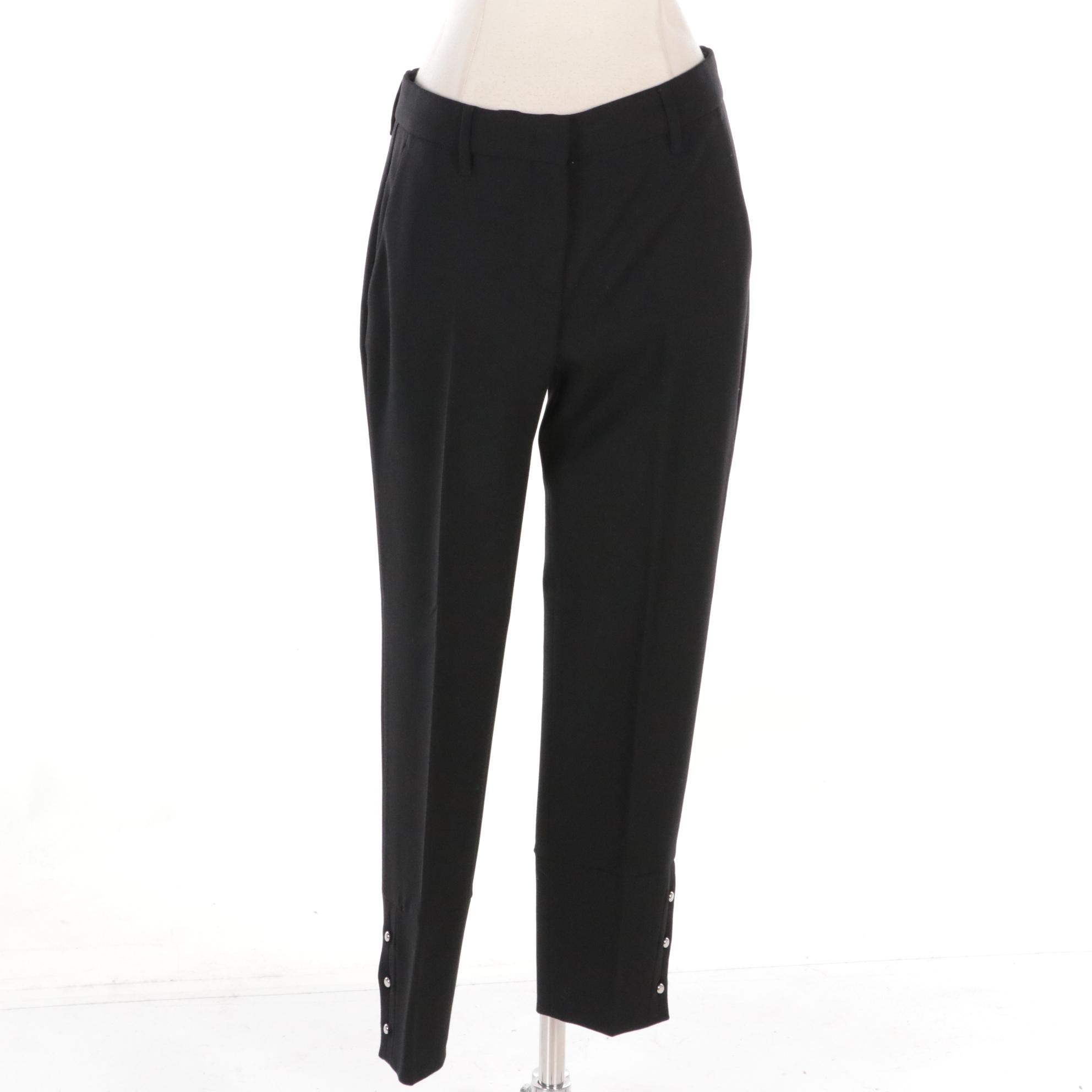 Prada Virgin Wool Button-Front Pantsuit in Navy/Black