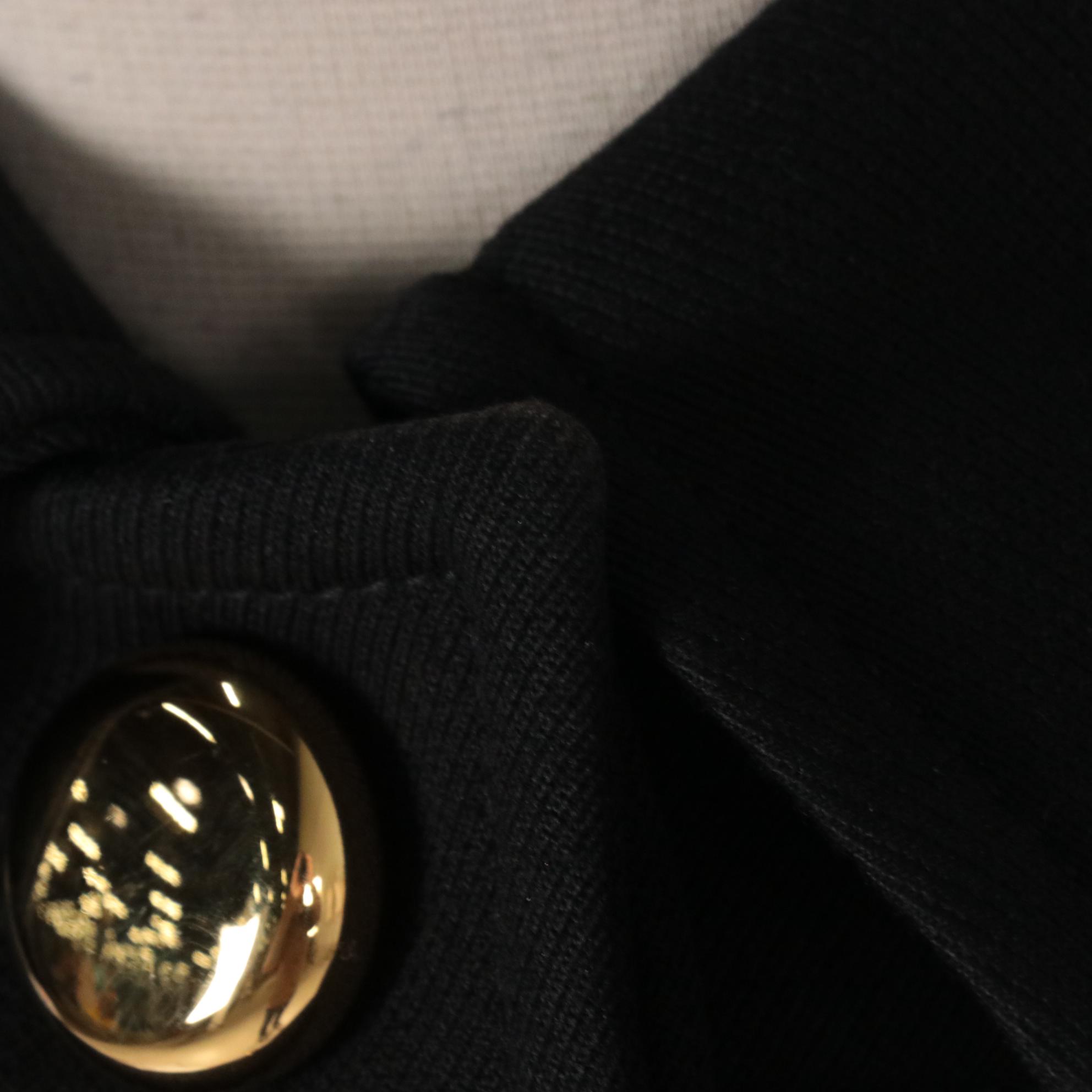 Prada Black Virgin Wool Button-Front Jacket with Zipper Detail on Arms