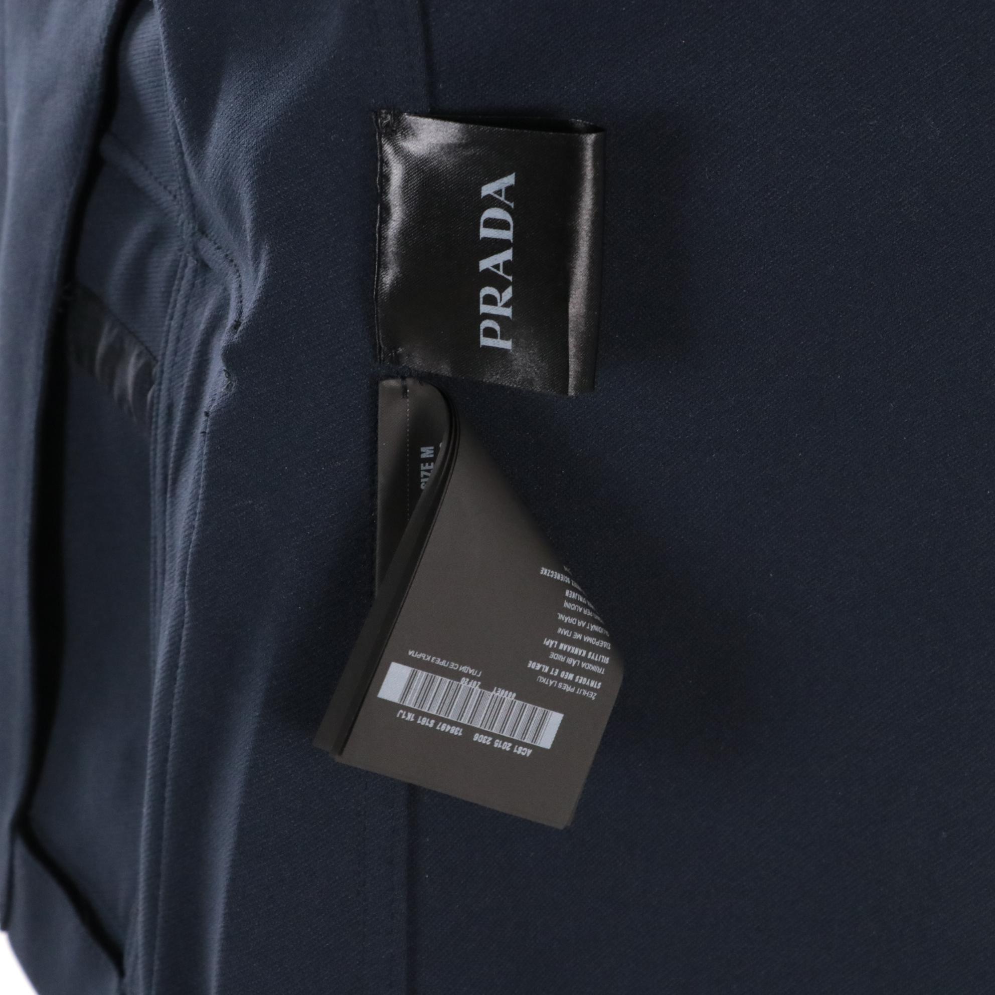 Prada Navy Blue Two-Button Suit Jacket in Nylon and Polyester Blend