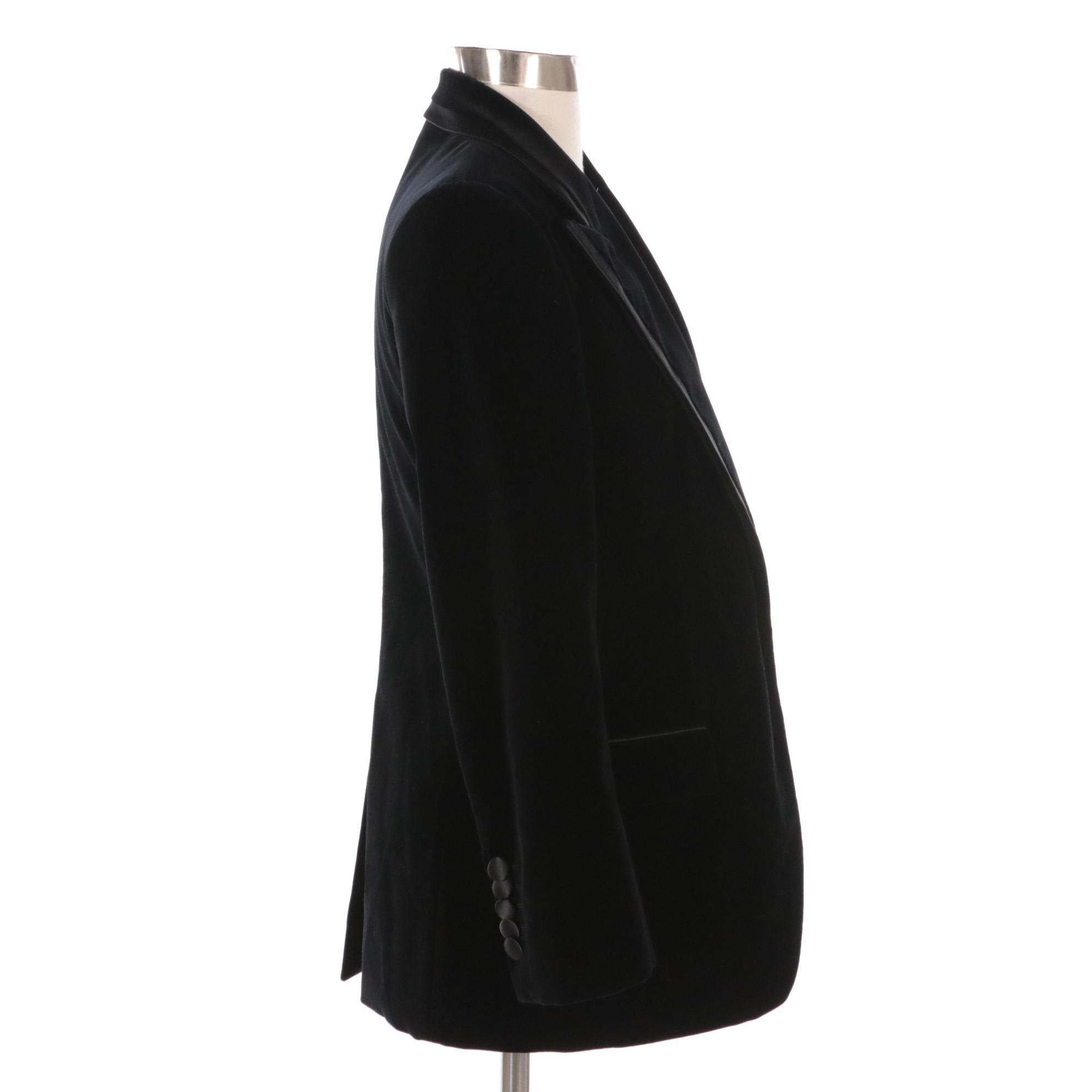 Gucci Black Velvet and Silk Single-Button Tuxedo Jacket