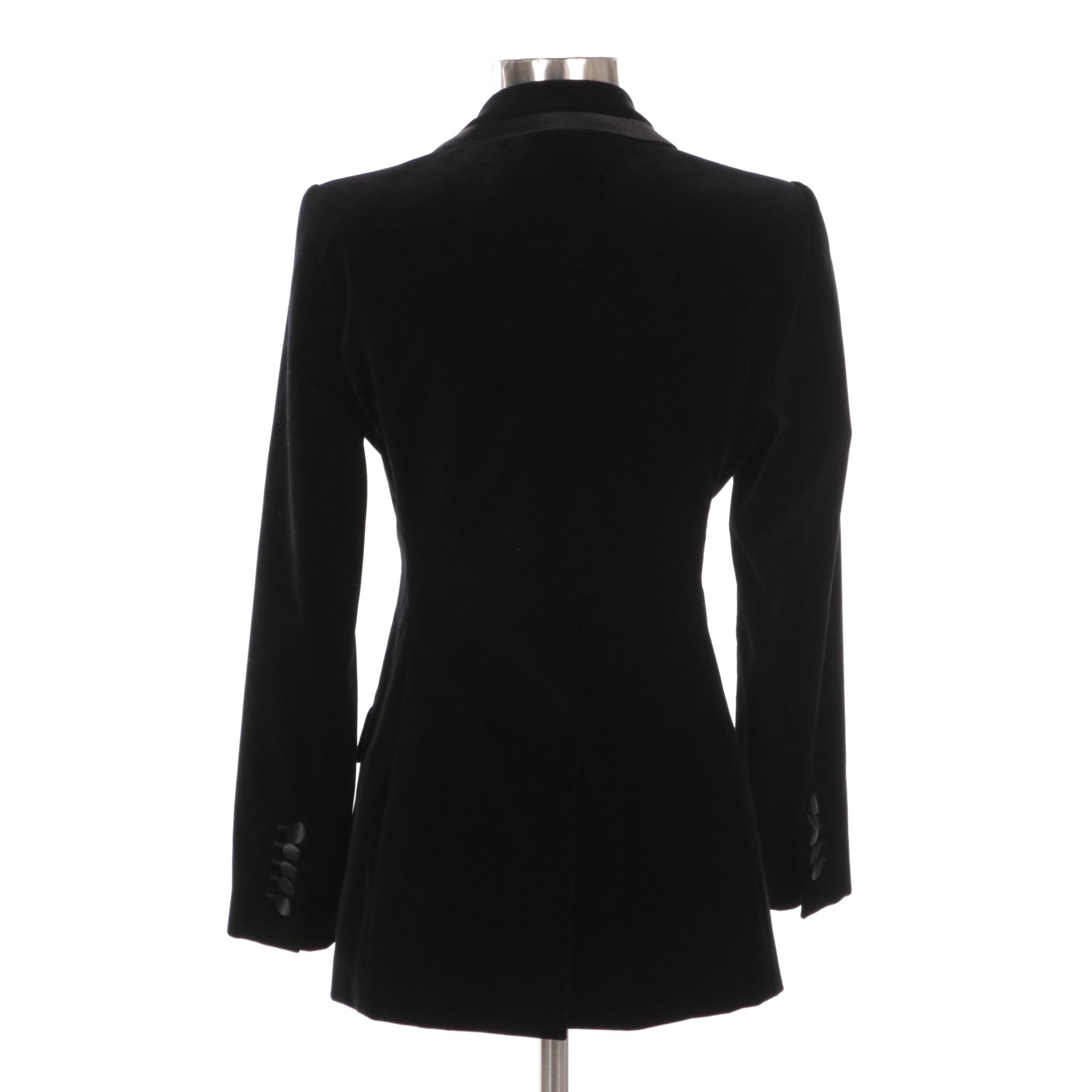 Gucci Black Velvet and Silk Single-Button Tuxedo Jacket