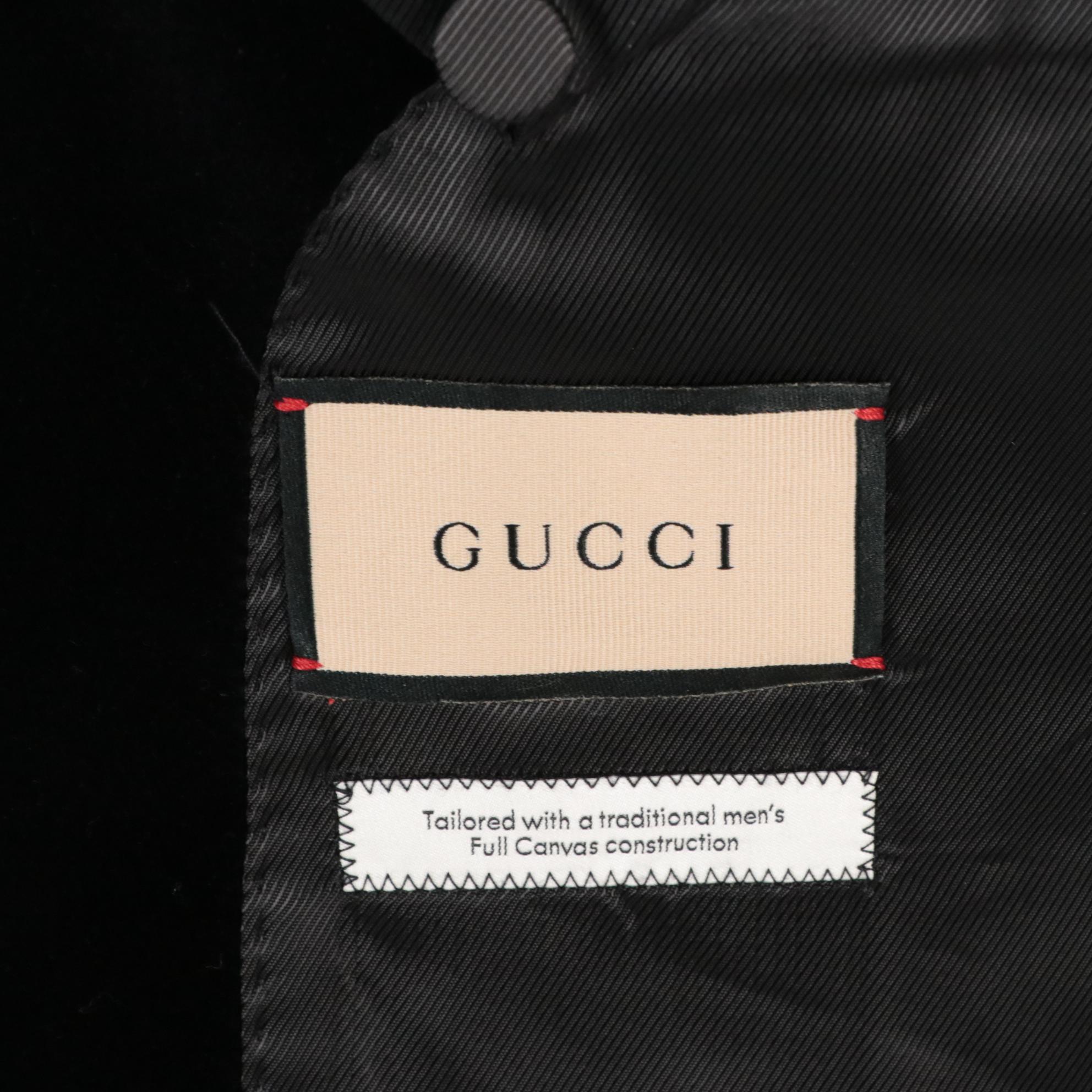 Gucci Black Velvet and Silk Single-Button Tuxedo Jacket
