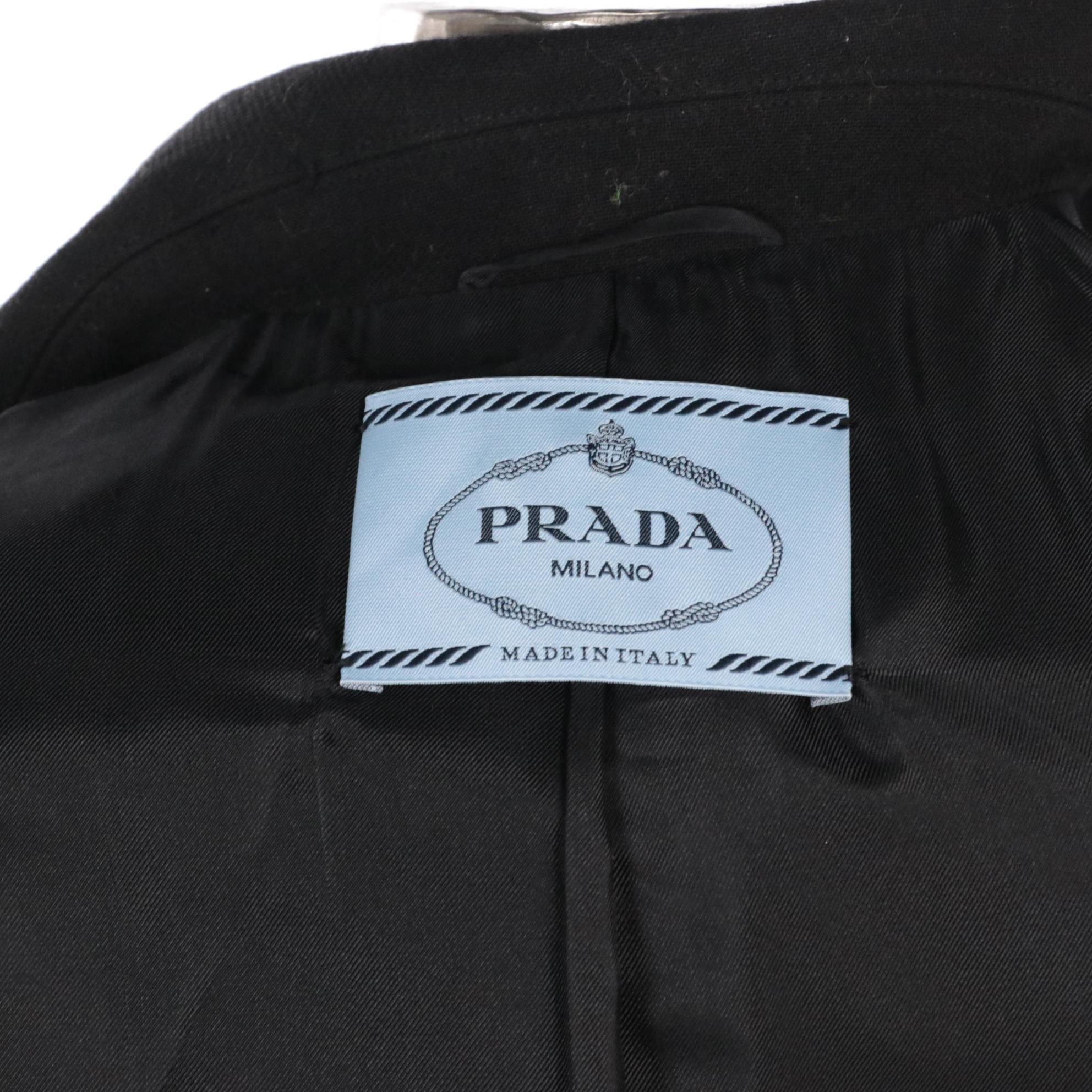 Prada Black Virgin Wool Two-Button Blazer