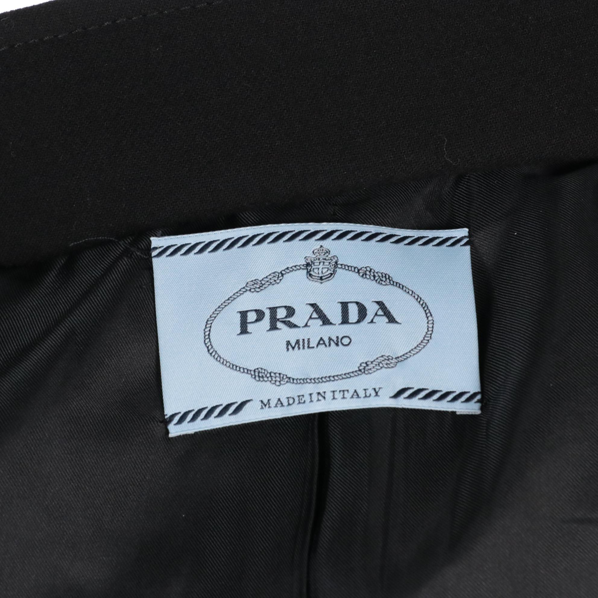 Prada Black Virgin Wool Button-Front Jacket