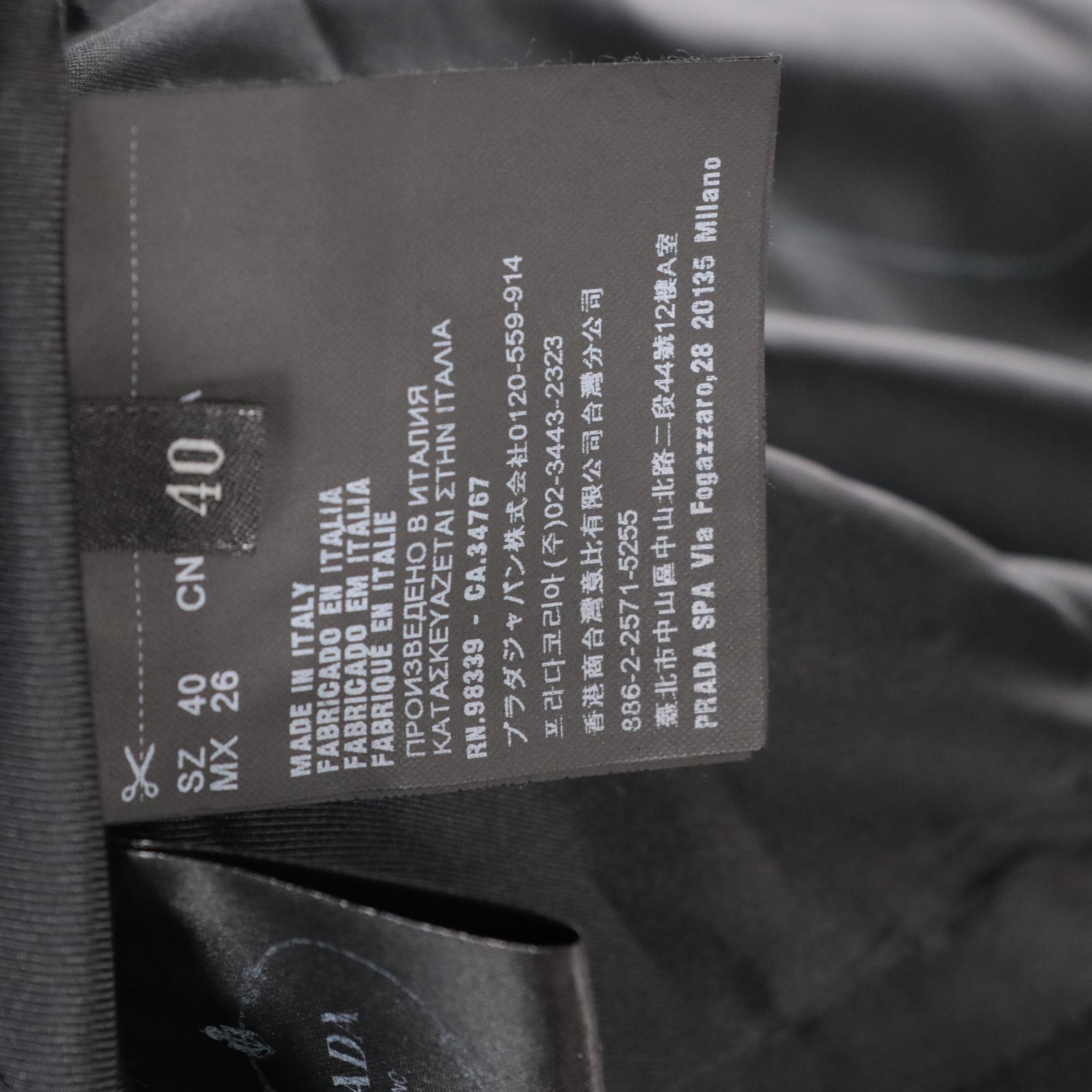 Prada Black Virgin Wool Button-Front Jacket