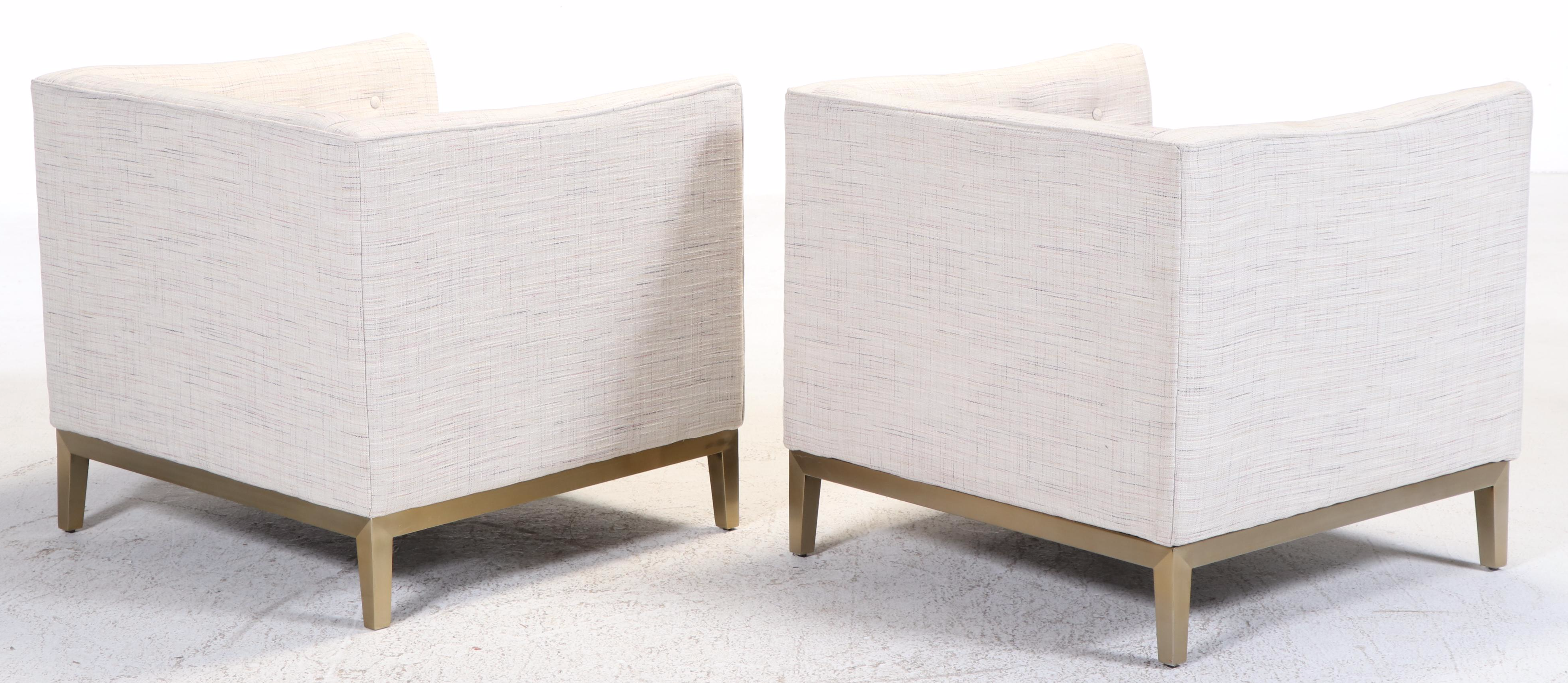 Contemporary Style Upholstered Barrel-Back Chair